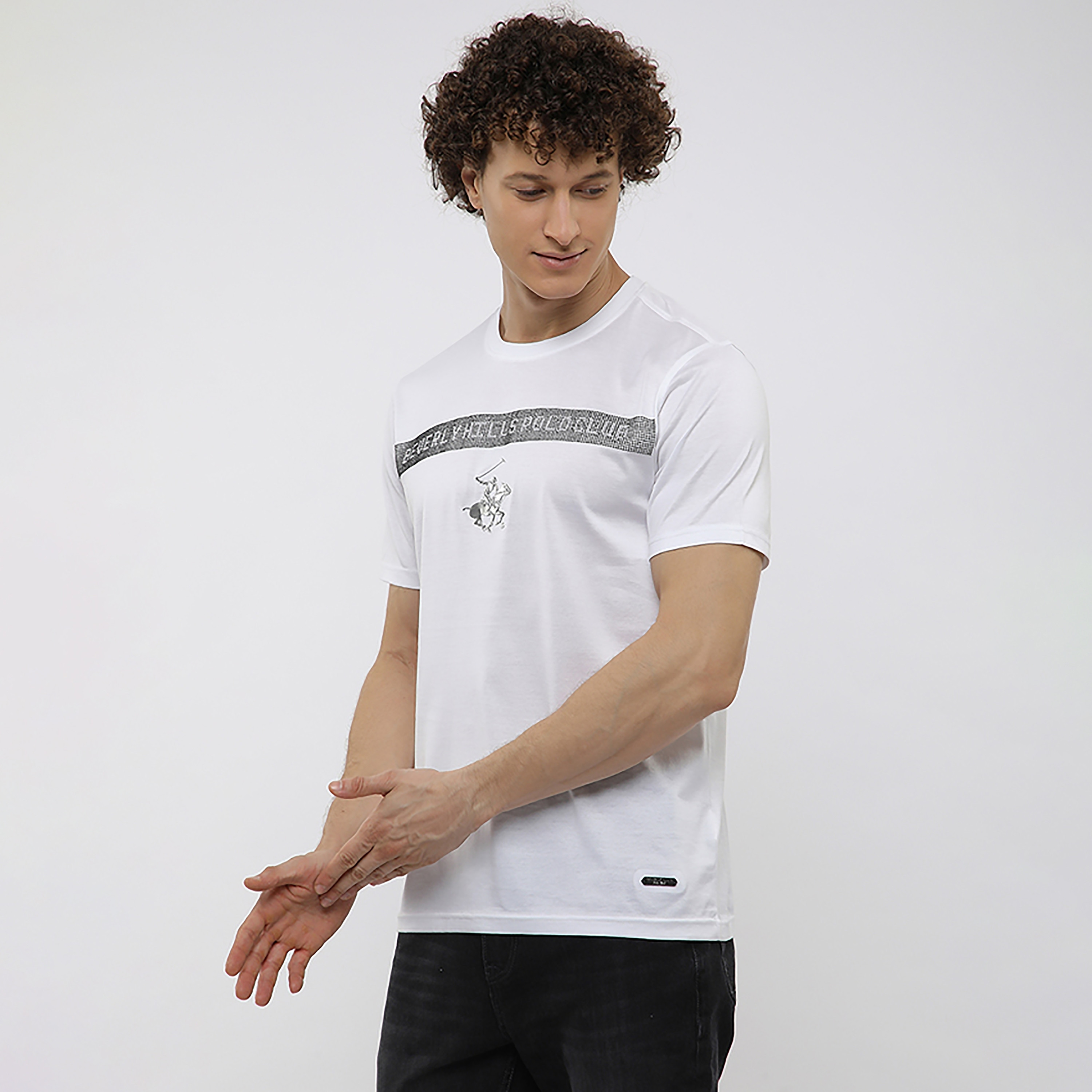 تيشيرت رجالي بشعار مُزيّن بياقة مستديرة وأكمام قصيرة من بيفرلي هيلز بولو كلوب-men-clothing-tshirtsandpolos-tshirts-image-7