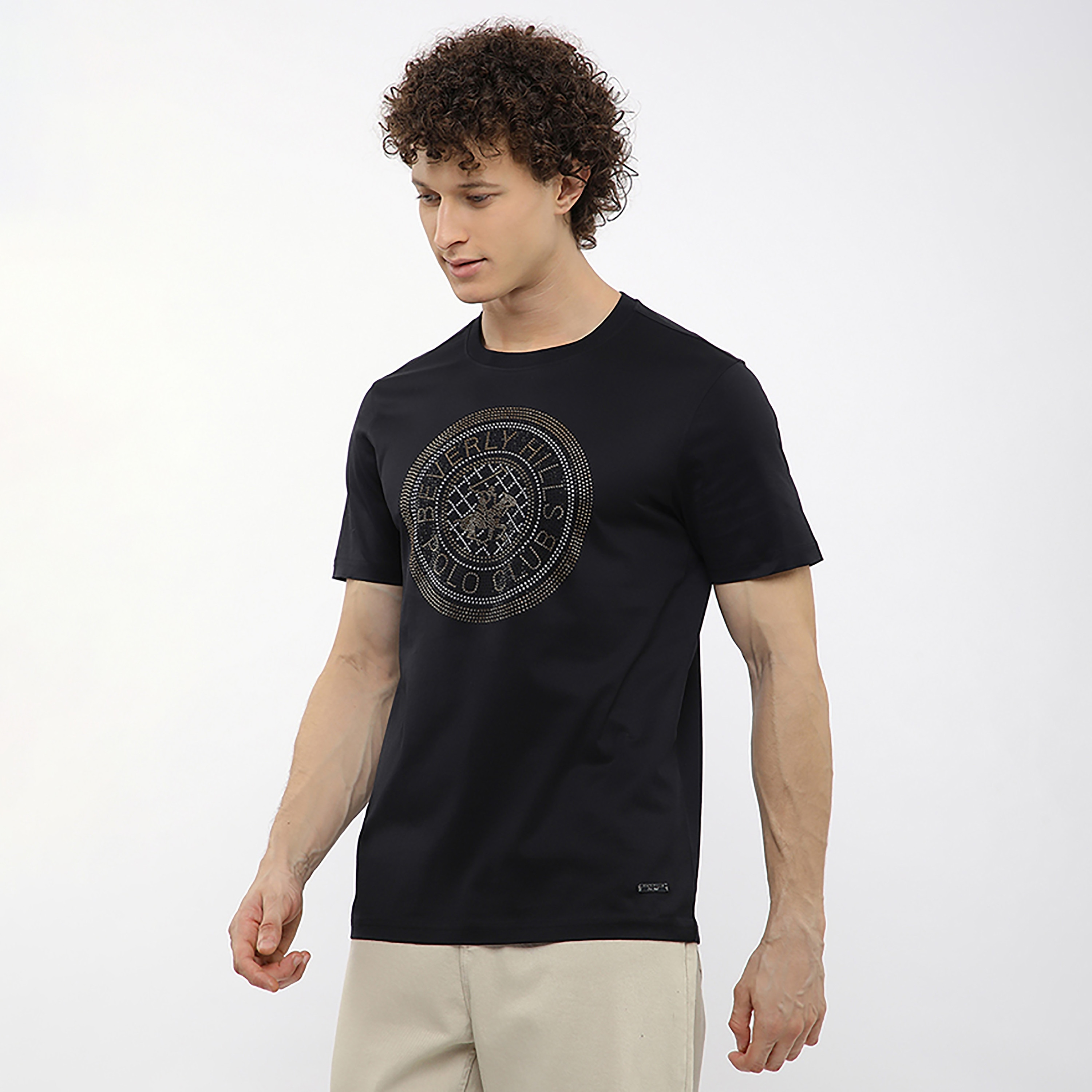 تيشيرت رجالي بشعار مُزيّن بياقة مستديرة وأكمام قصيرة من بيفرلي هيلز بولو كلوب-men-clothing-tshirtsandpolos-tshirts-image-2