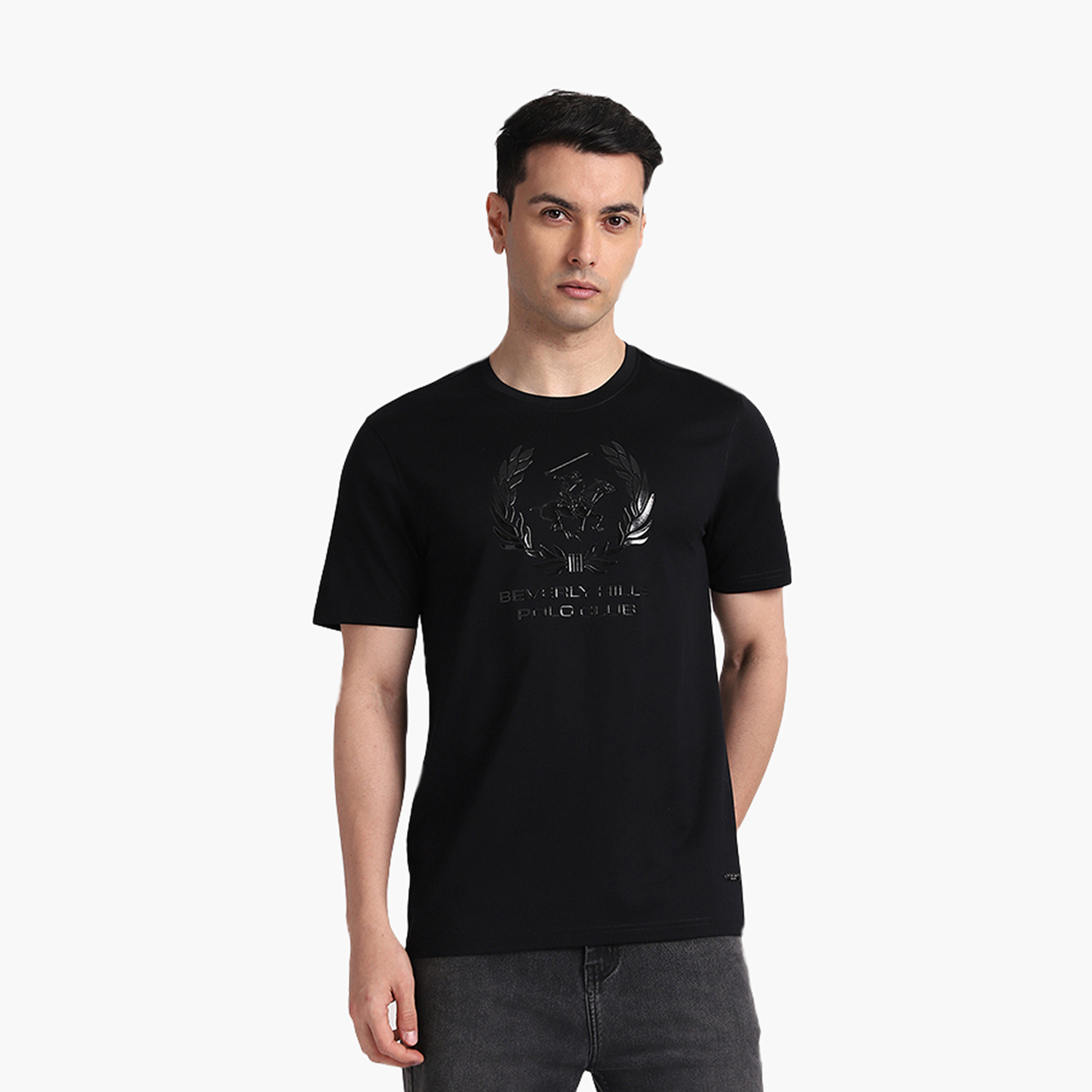 تي شيرت رجالي بأكمام قصيرة وياقة دائرية وشعار من بيفرلي هيلز بولو كلوب-men-clothing-tshirtsandpolos-tshirts-image-5