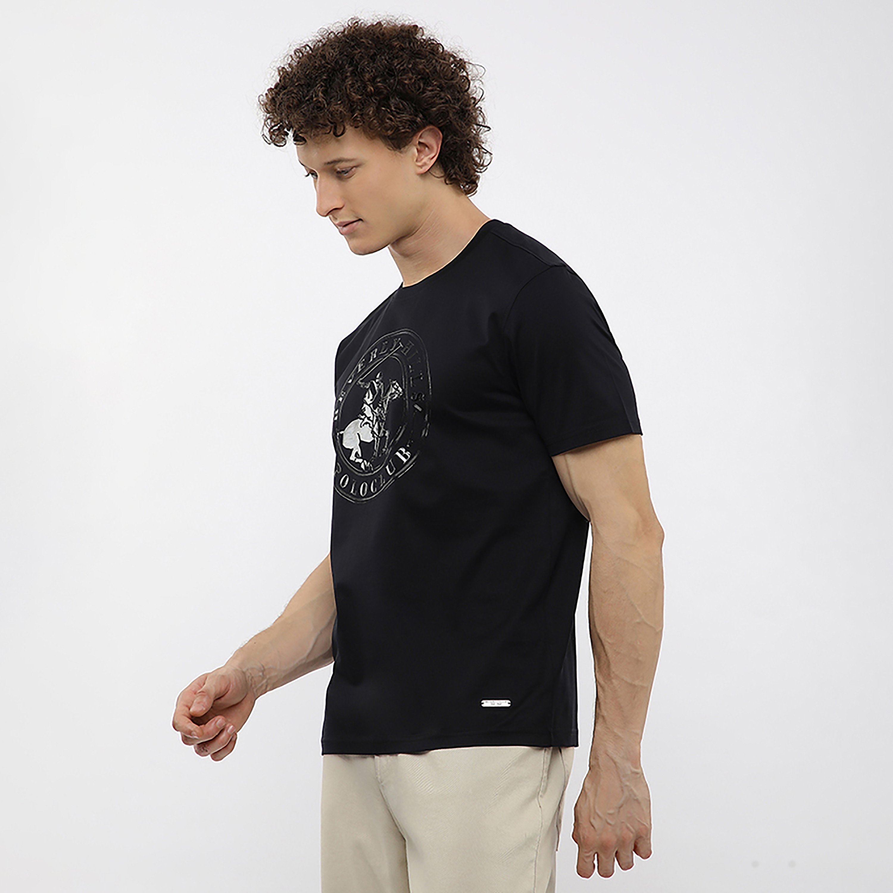 تيشيرت رجالي بشعار بارز بياقة مستديرة وأكمام قصيرة من بيفرلي هيلز بولو كلوب-men-clothing-tshirtsandpolos-tshirts-image-2