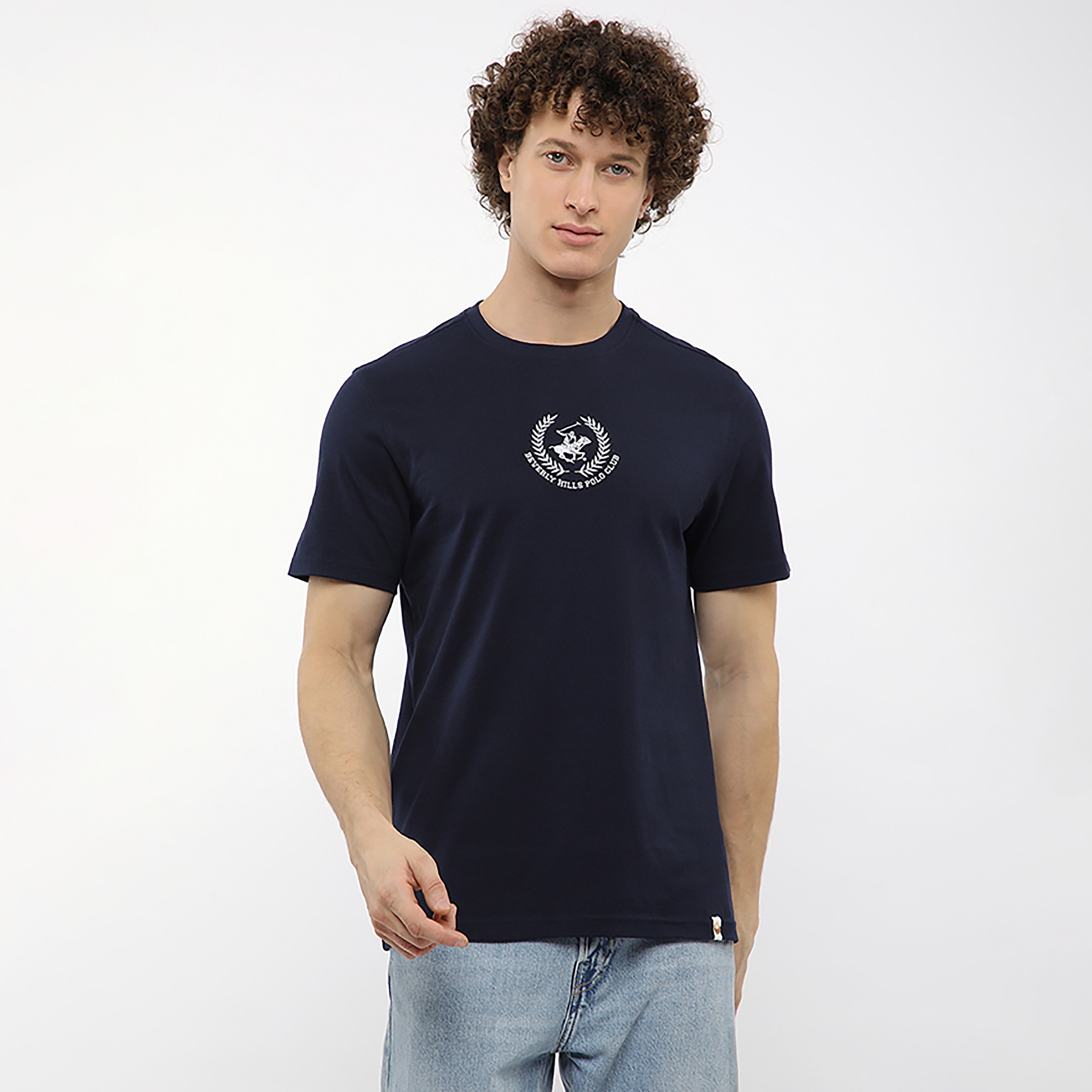 Beverly Hills Polo Club Embroidered Logo Crew Neck Short Sleeves Men's T-Shirt-men-clothing-tshirtsandpolos-tshirts-image-1