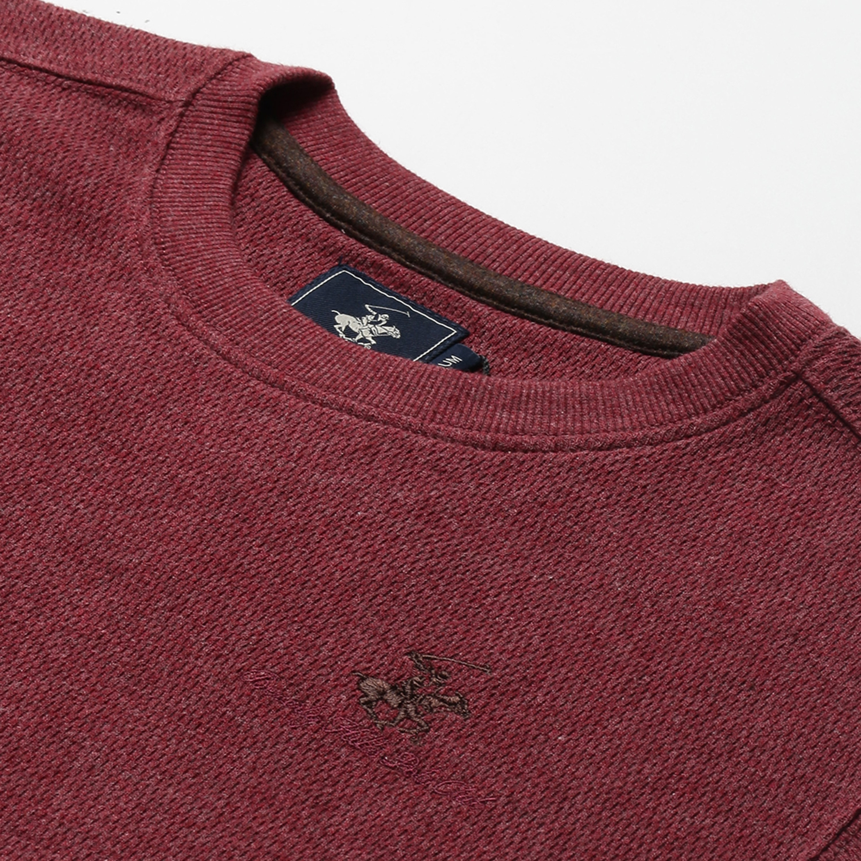 Beverly Hills Polo Club Men Burgundy Textured Crew Neck Sweatshirt-men-winterwear-hoodiesandsweatshirts-image-7