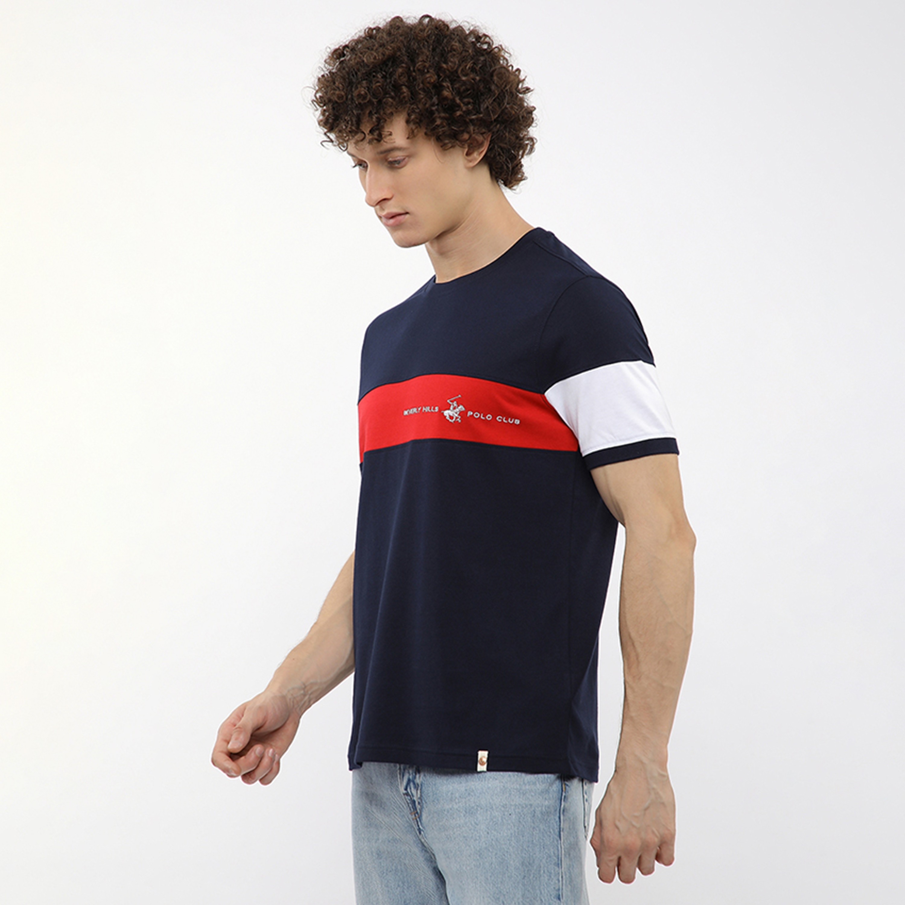تيشيرت رجالي بأكمام قصيرة ورقبة دائرية ملون من بيفرلي هيلز بولو كلوب-men-clothing-tshirtsandpolos-tshirts-image-2