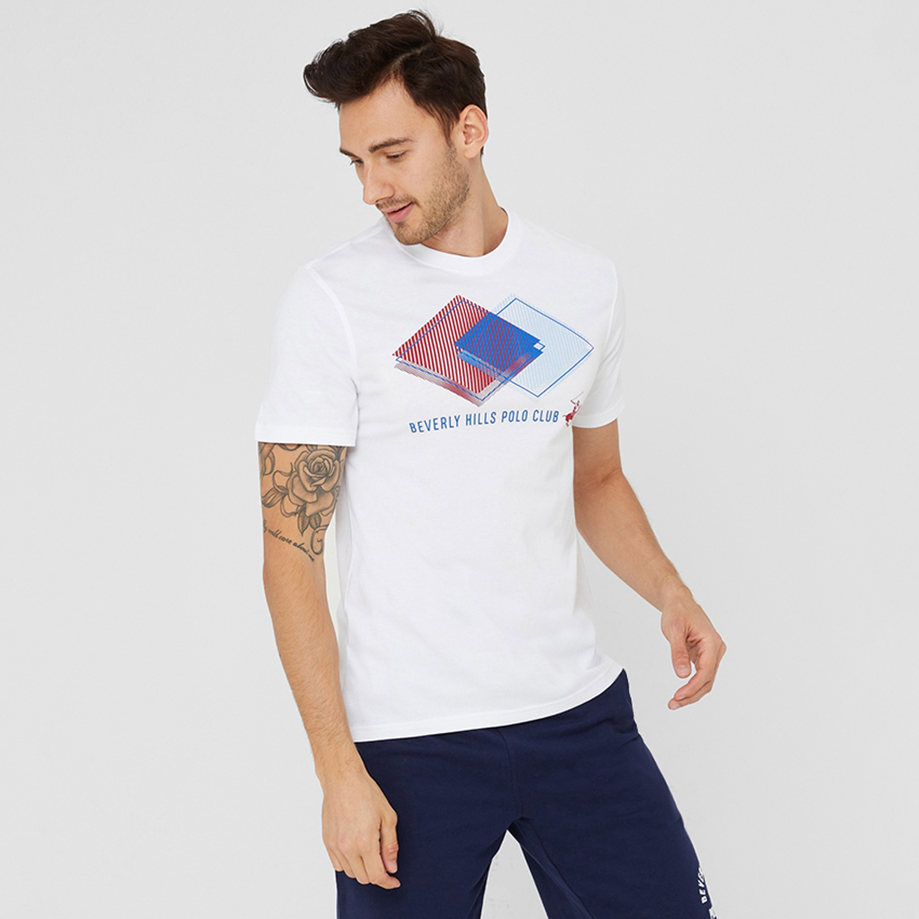 Beverly Hills Polo Club Graphic Print Crew Neck Short Sleeves Men's T-Shirt-men-clothing-tshirtsandpolos-tshirts-image-1