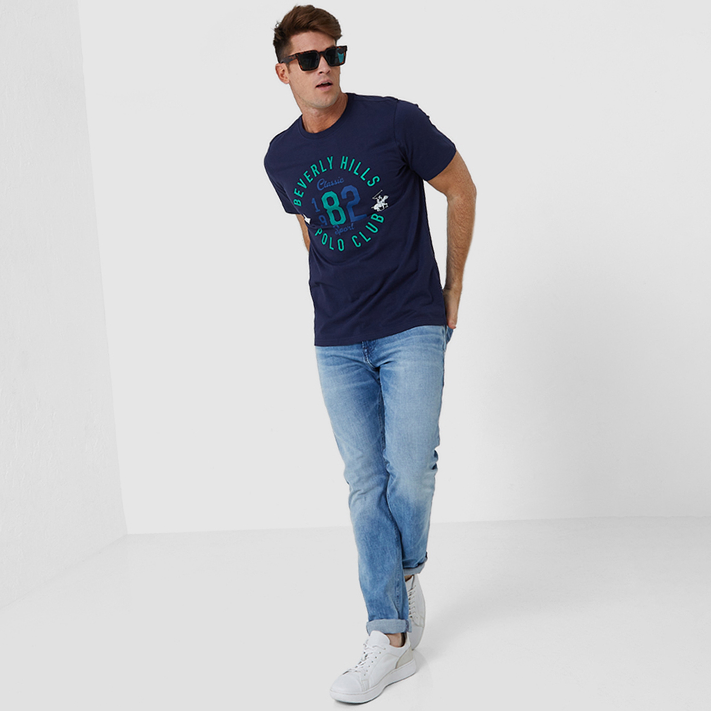 Beverly Hills Polo Club Logo Print Crew Neck Short Sleeves Men's T-Shirt-men-clothing-tshirtsandpolos-tshirts-image-2