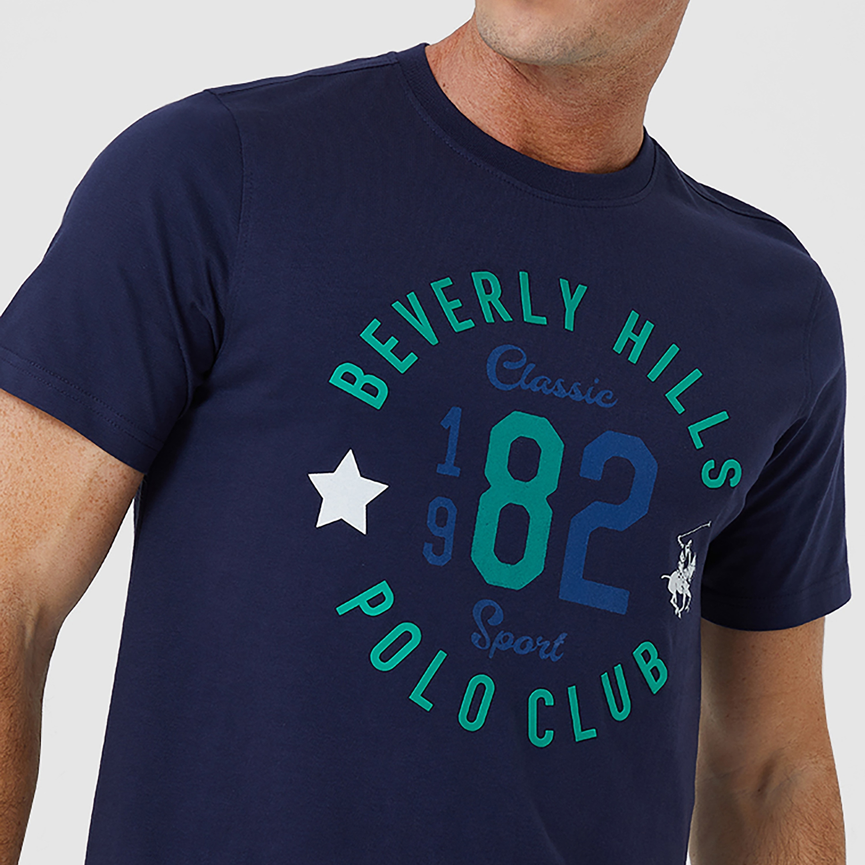 Beverly Hills Polo Club Logo Print Crew Neck Short Sleeves Men's T-Shirt-men-clothing-tshirtsandpolos-tshirts-image-3