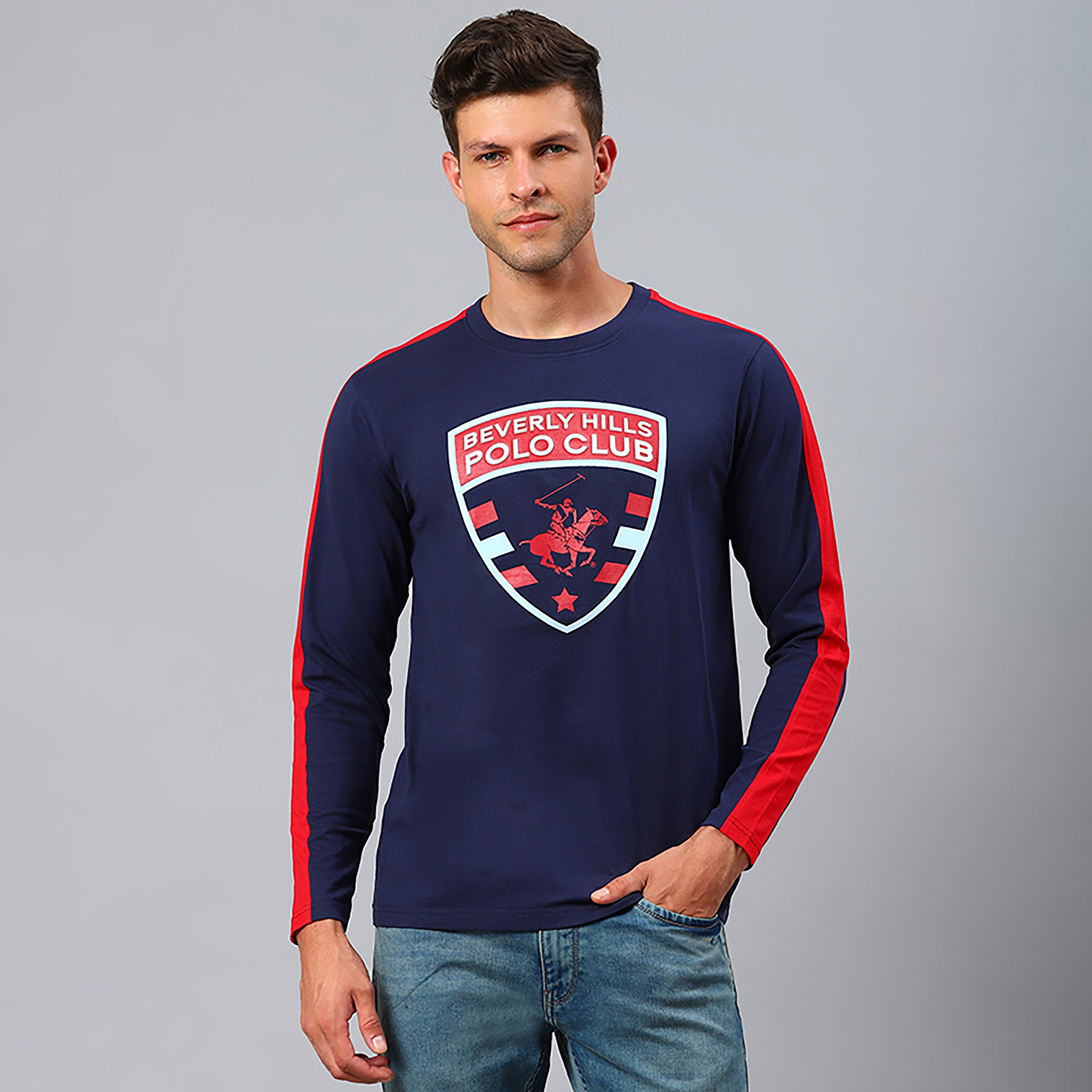 بيفرلي هيلز بولو كلوب-  تي شيرت رجالي بأكمام طويلة ورقبة دائرية وشعار-men-clothing-tshirtsandpolos-tshirts-image-1