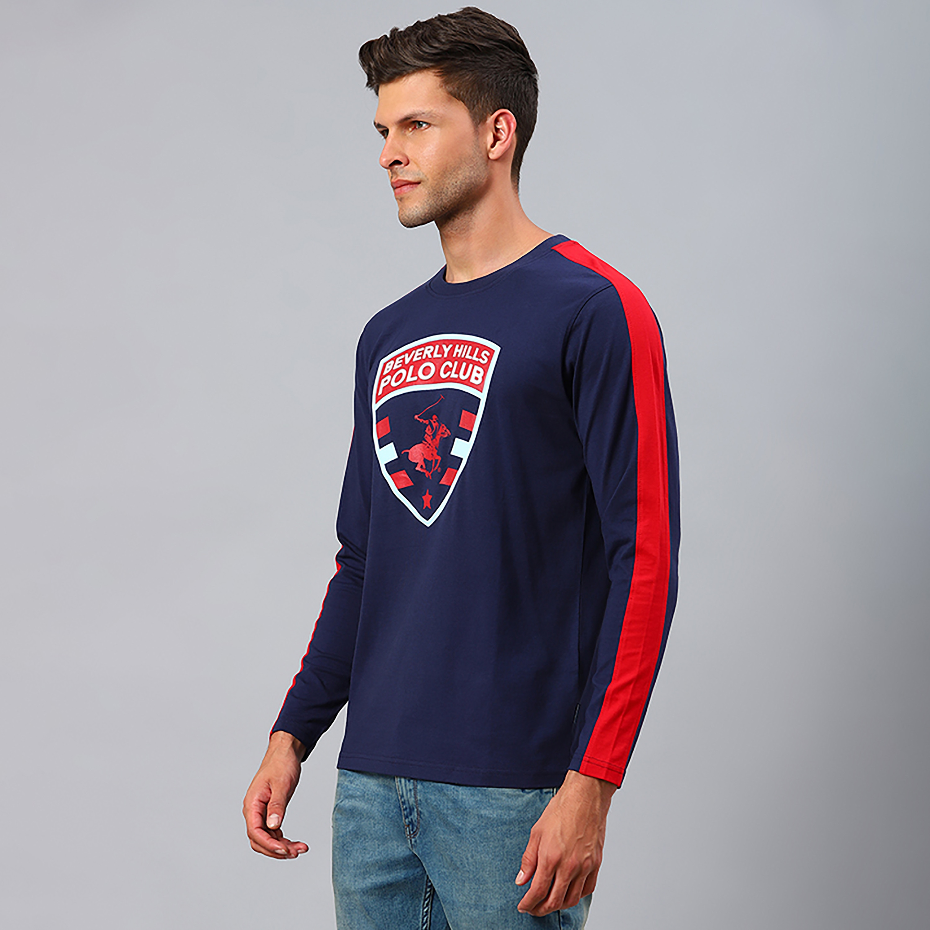 Beverly Hills Polo Club Men's Logo Round Neck Long Sleeve T-Shirt-men-clothing-tshirtsandpolos-tshirts-image-2