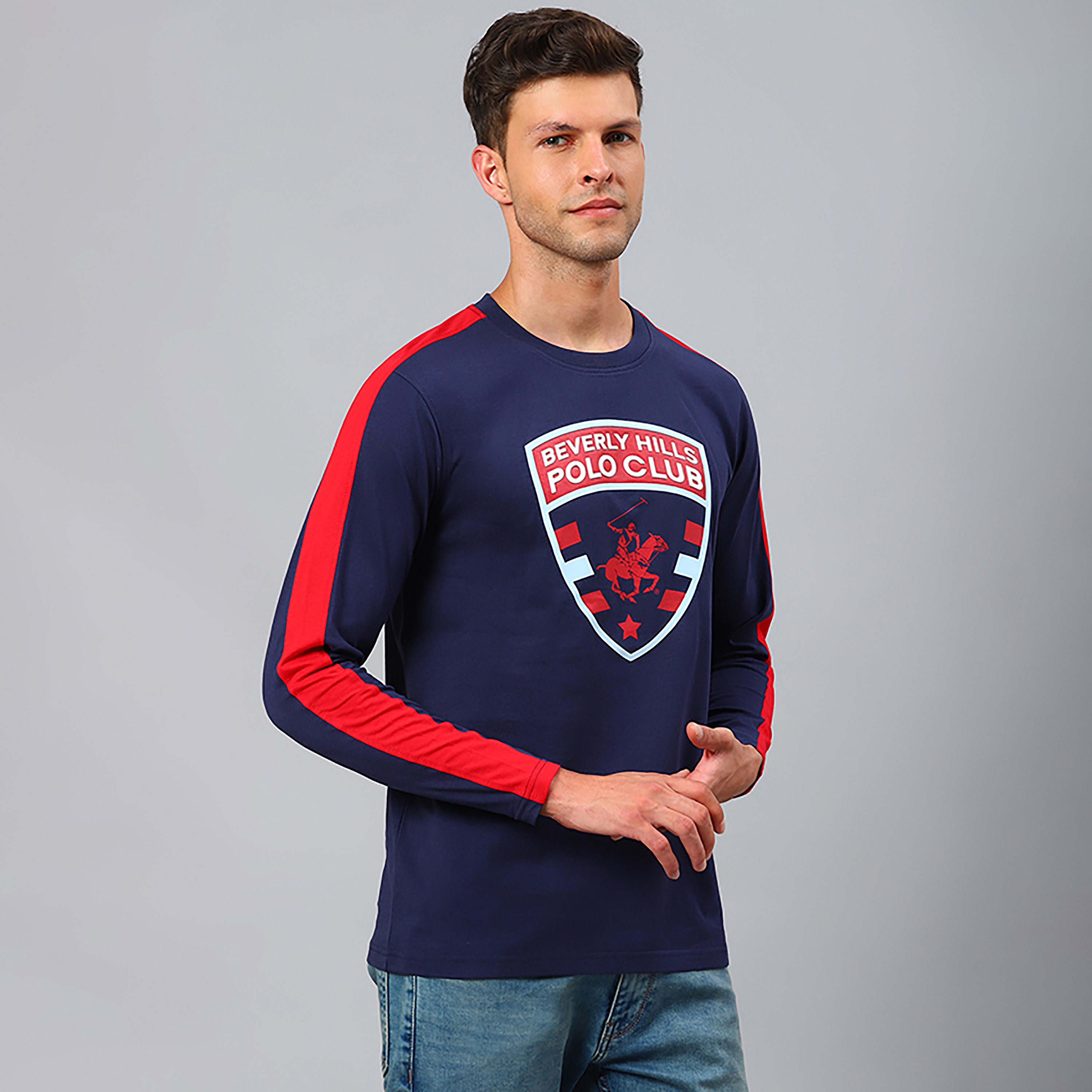 بيفرلي هيلز بولو كلوب-  تي شيرت رجالي بأكمام طويلة ورقبة دائرية وشعار-men-clothing-tshirtsandpolos-tshirts-image-3