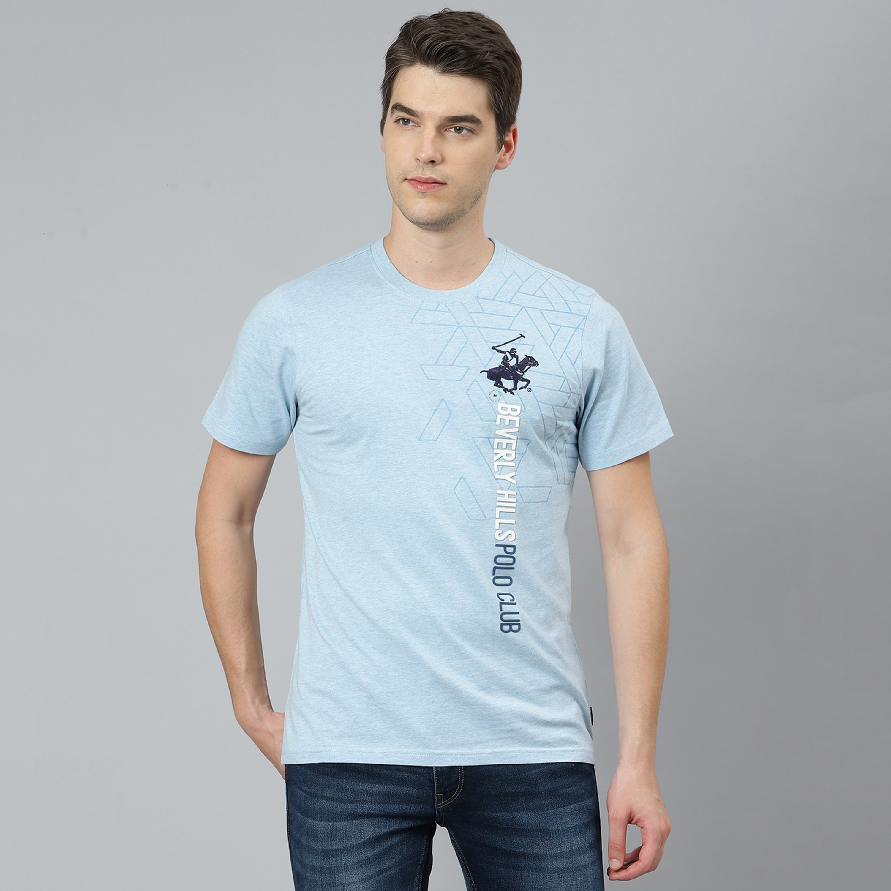 Beverly Hills Polo Club Men Blue Printed Crew Neck Short Sleeves T-Shirt-men-clothing-tshirtsandpolos-tshirts-image-1
