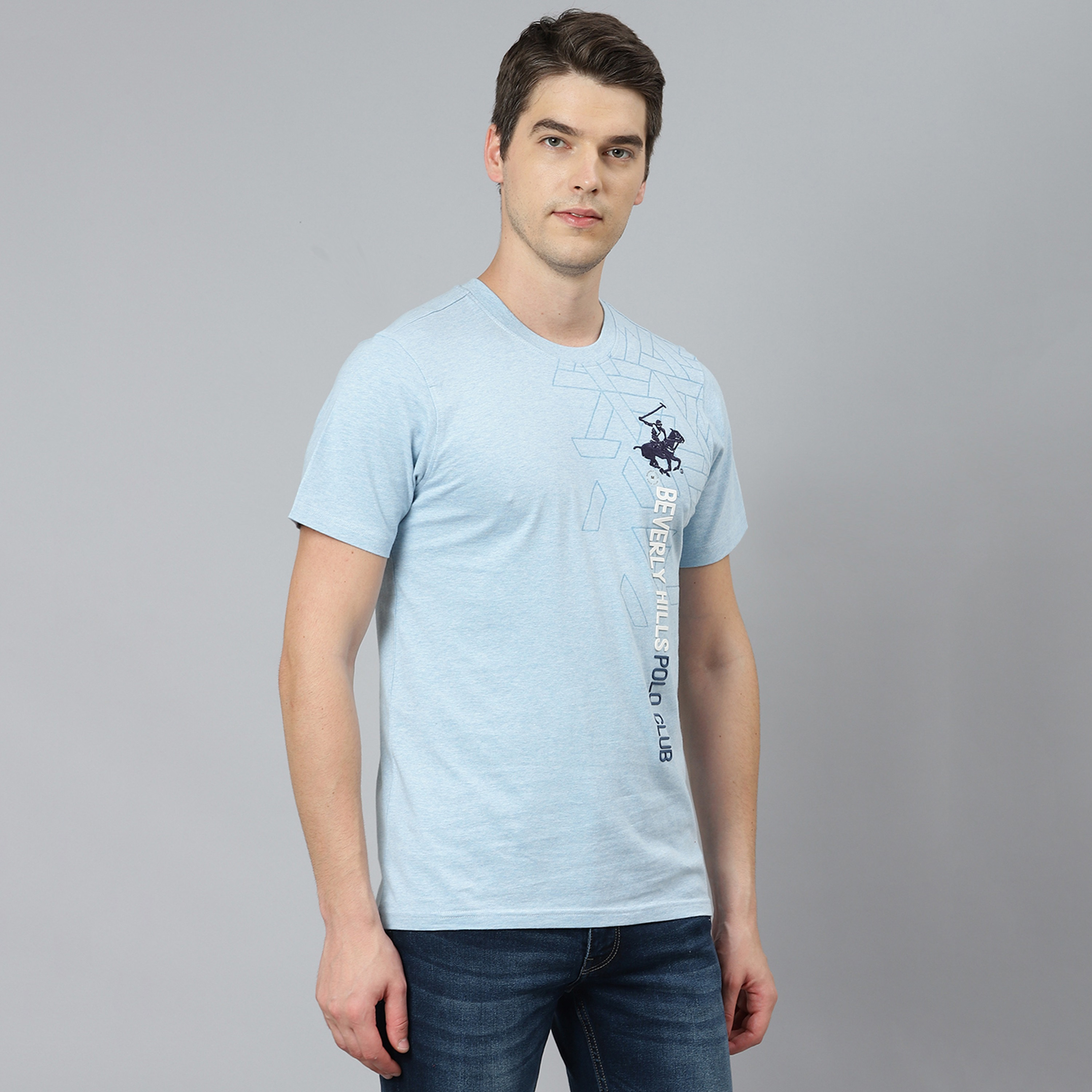 تي شيرت بيفرلي هيلز بولو كلب أزرق مطبوع بياقة مستديرة وأكمام قصيرة للرجال-men-clothing-tshirtsandpolos-tshirts-image-3