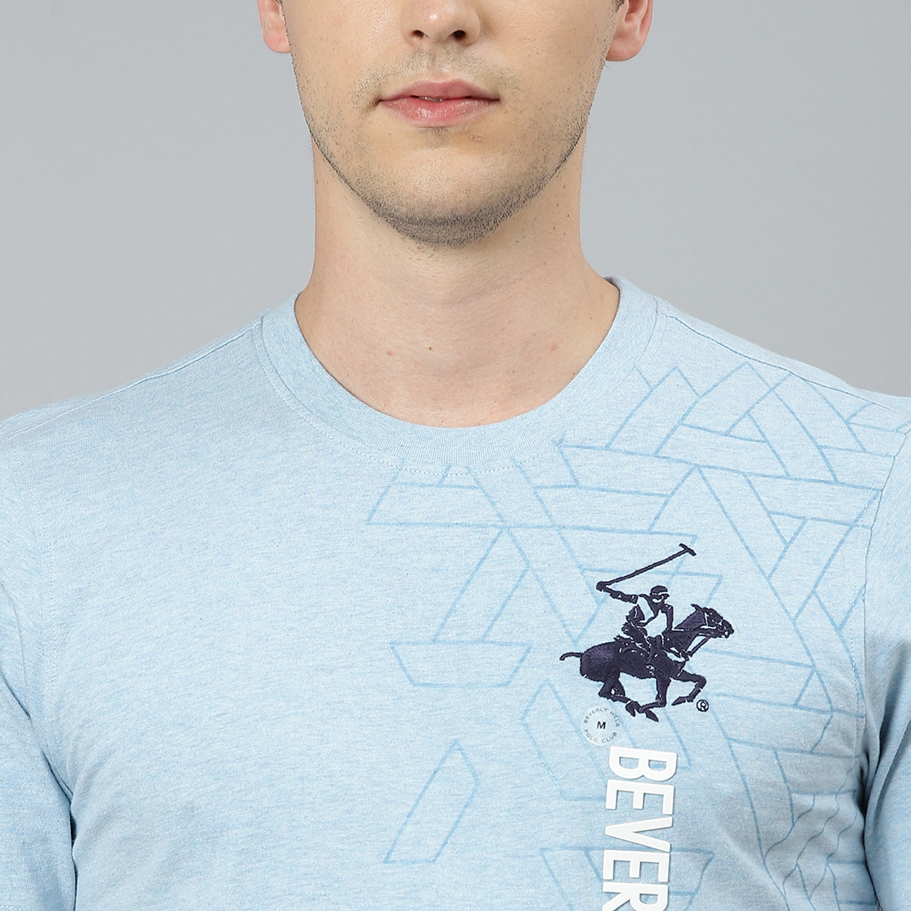 تي شيرت بيفرلي هيلز بولو كلب أزرق مطبوع بياقة مستديرة وأكمام قصيرة للرجال-men-clothing-tshirtsandpolos-tshirts-image-5