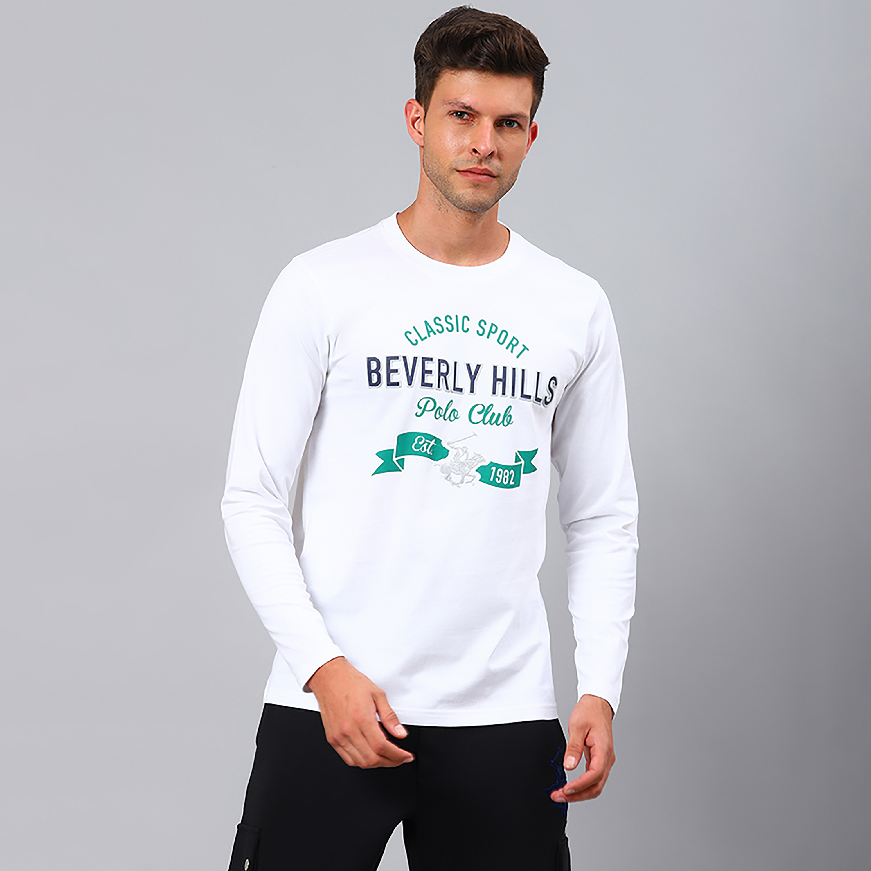 بيفرلي هيلز بولو كلوب-  تي شيرت رجالي بأكمام طويلة ورقبة دائرية وشعار-men-clothing-tshirtsandpolos-tshirts-image-5