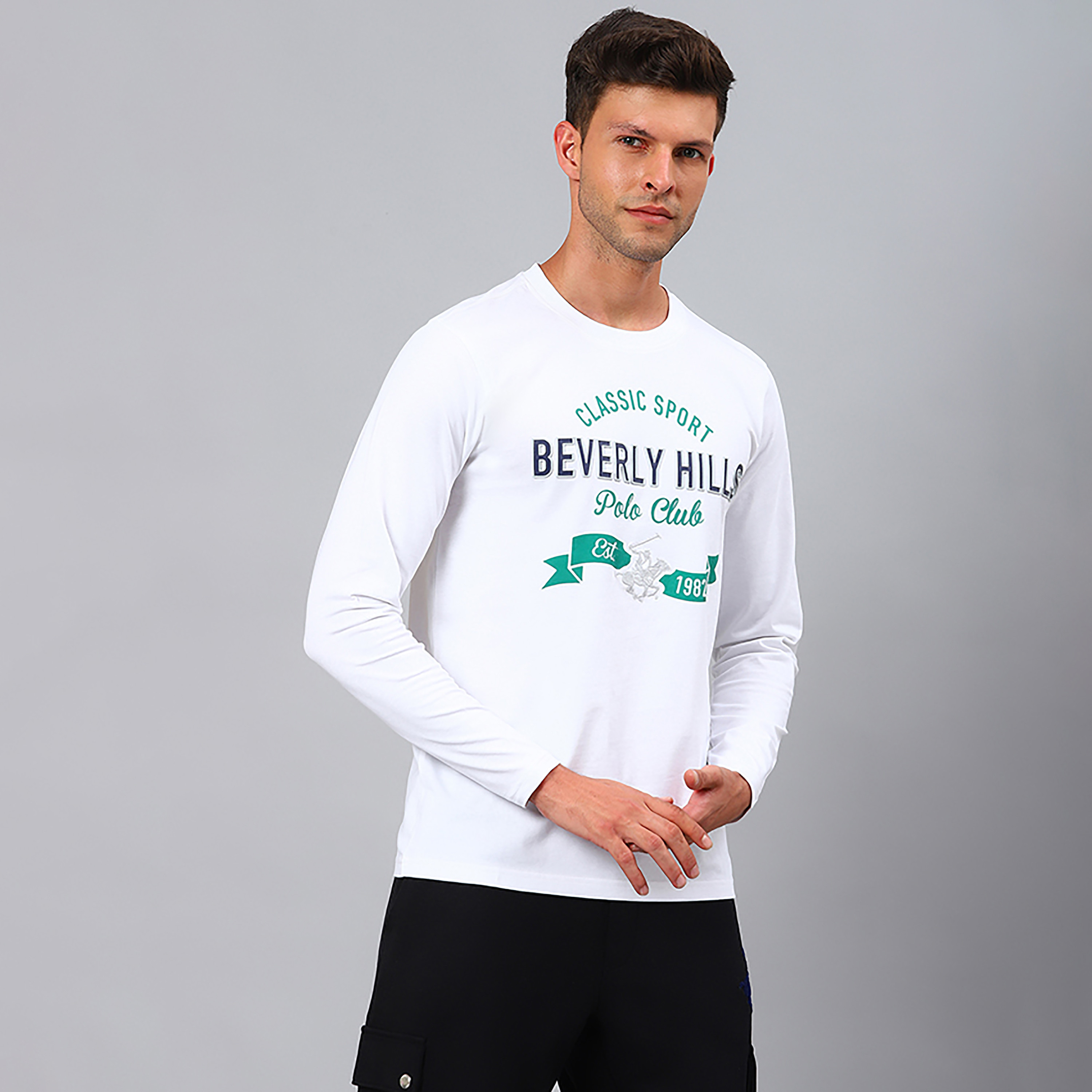 بيفرلي هيلز بولو كلوب-  تي شيرت رجالي بأكمام طويلة ورقبة دائرية وشعار-men-clothing-tshirtsandpolos-tshirts-image-7