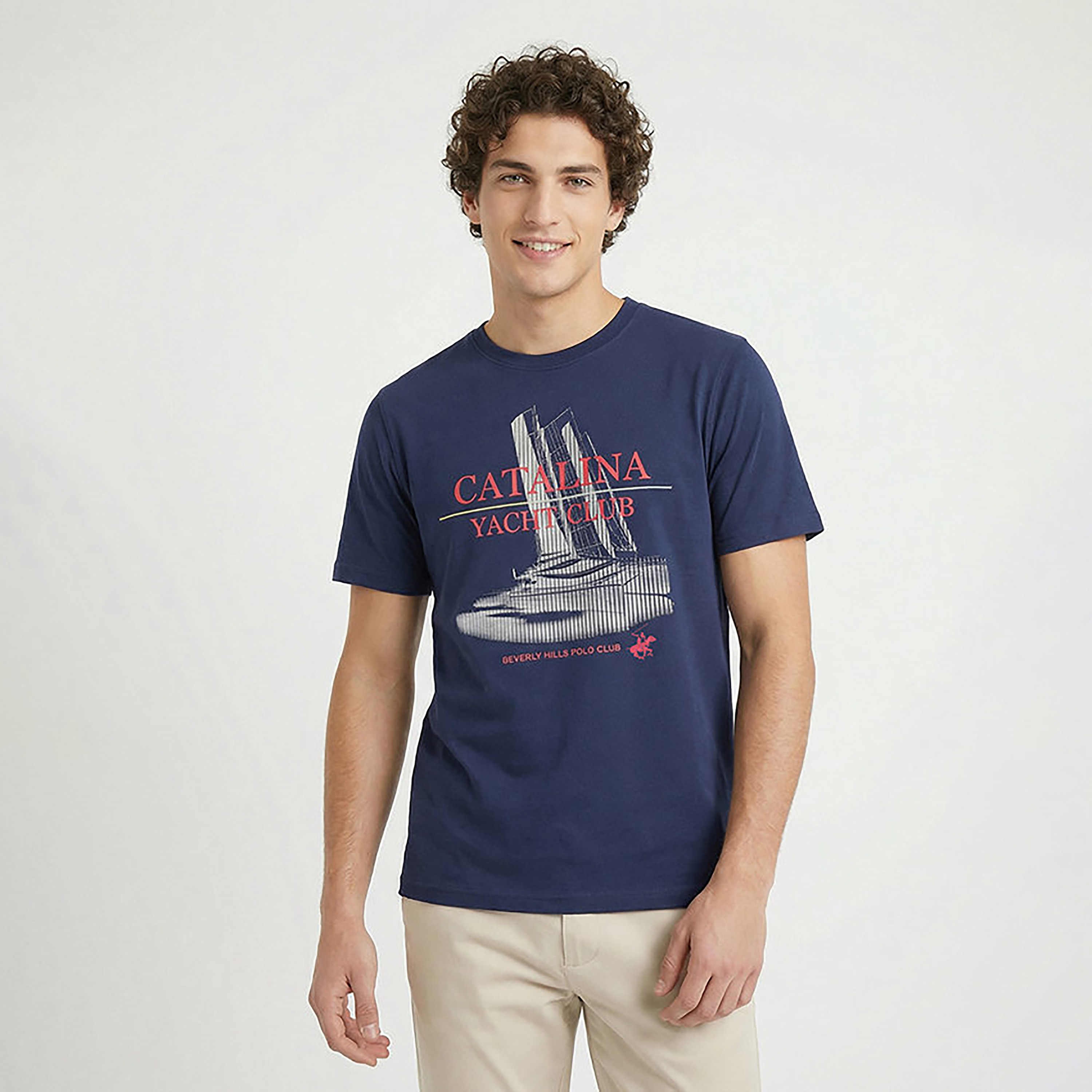 Beverly Hills Polo Club Graphic Yacht Print Crew Neck Short Sleeves Men's T-Shirt-men-clothing-tshirtsandpolos-tshirts-image-1