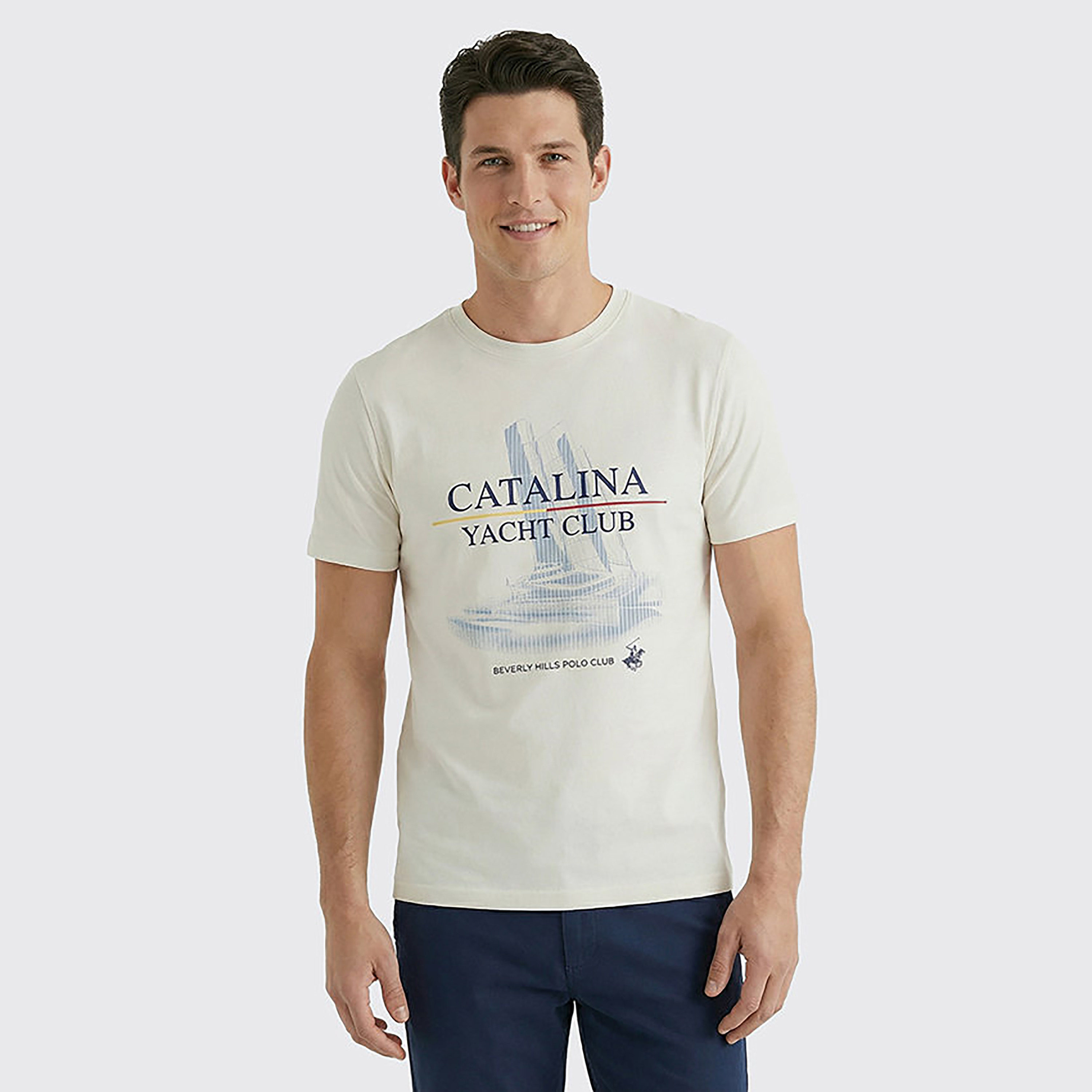 Beverly Hills Polo Club Graphic Yacht Print Crew Neck Short Sleeves Men's T-Shirt-men-clothing-tshirtsandpolos-tshirts-image-1