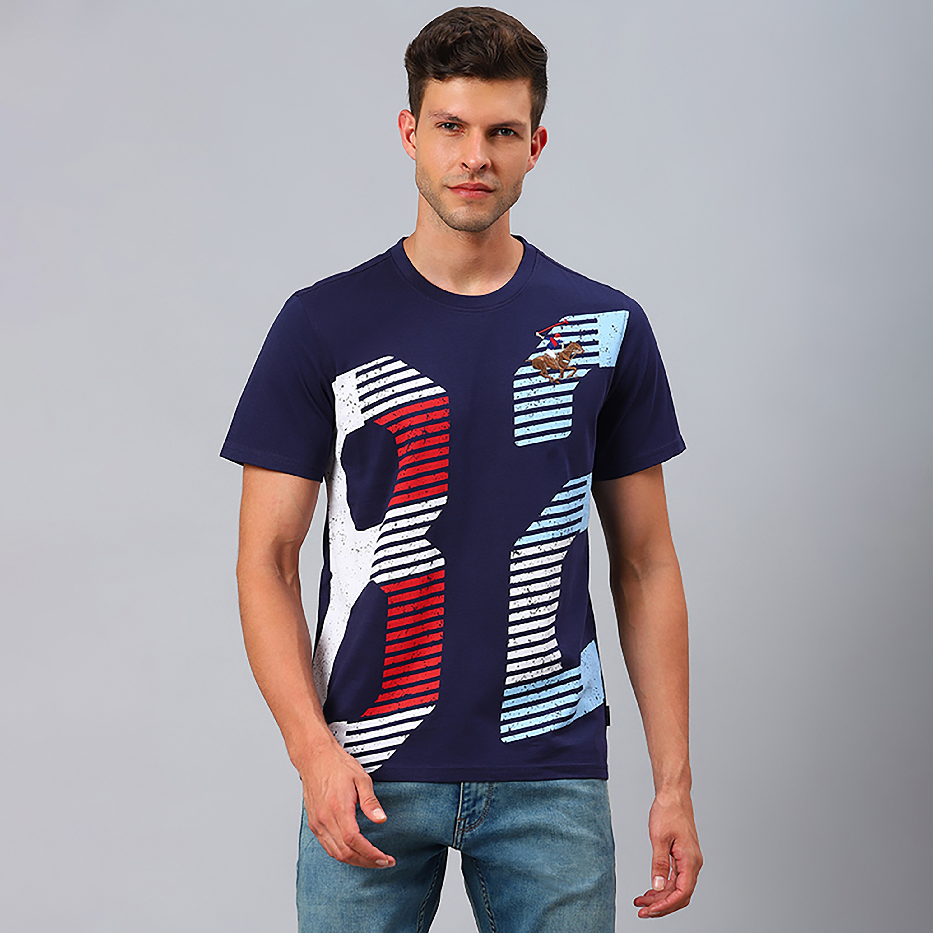 Beverly Hills Polo Club Printed Crew Neck Short Sleeves T-Shirt-men-clothing-tshirtsandpolos-tshirts-image-1