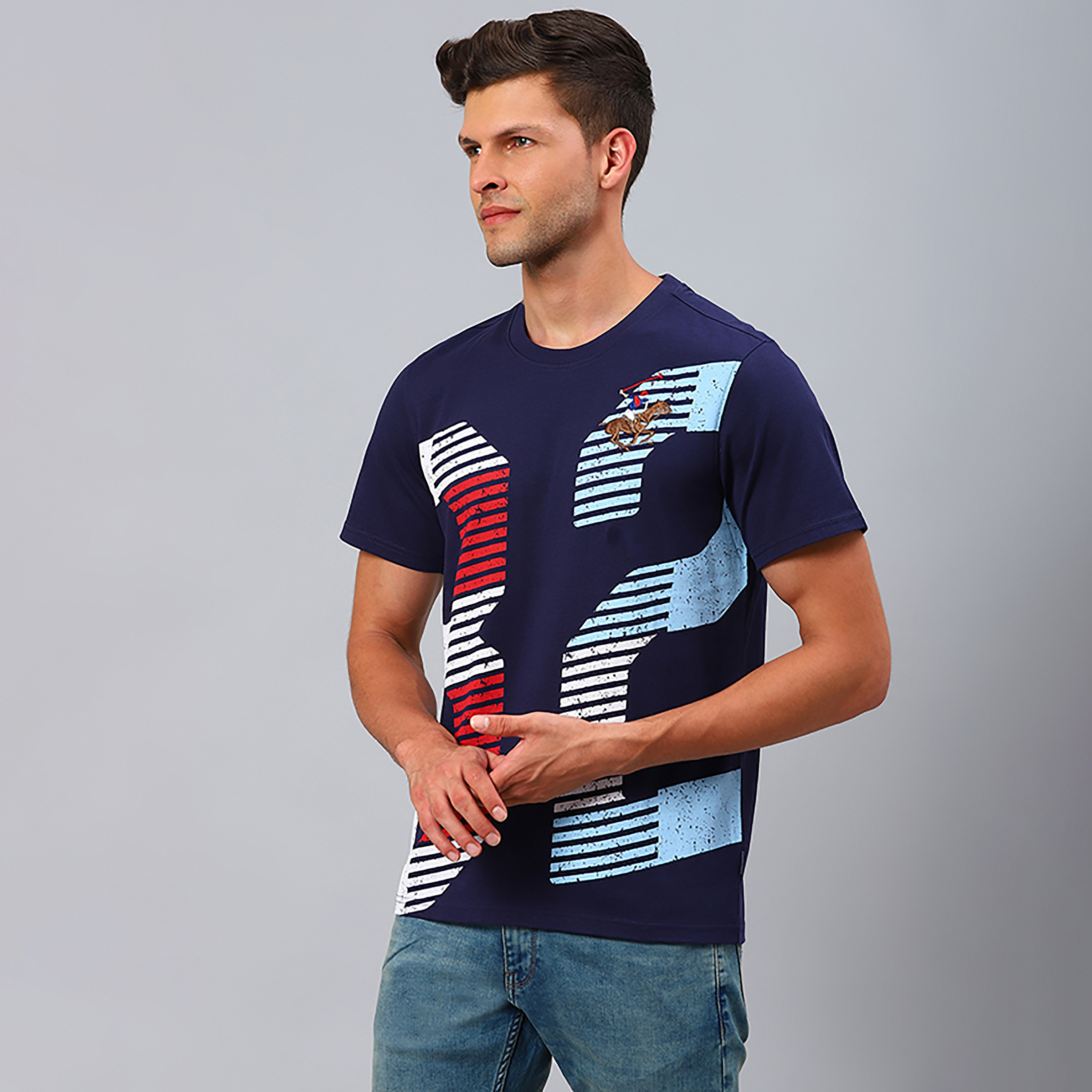 Beverly Hills Polo Club Printed Crew Neck Short Sleeves T-Shirt-men-clothing-tshirtsandpolos-tshirts-image-2