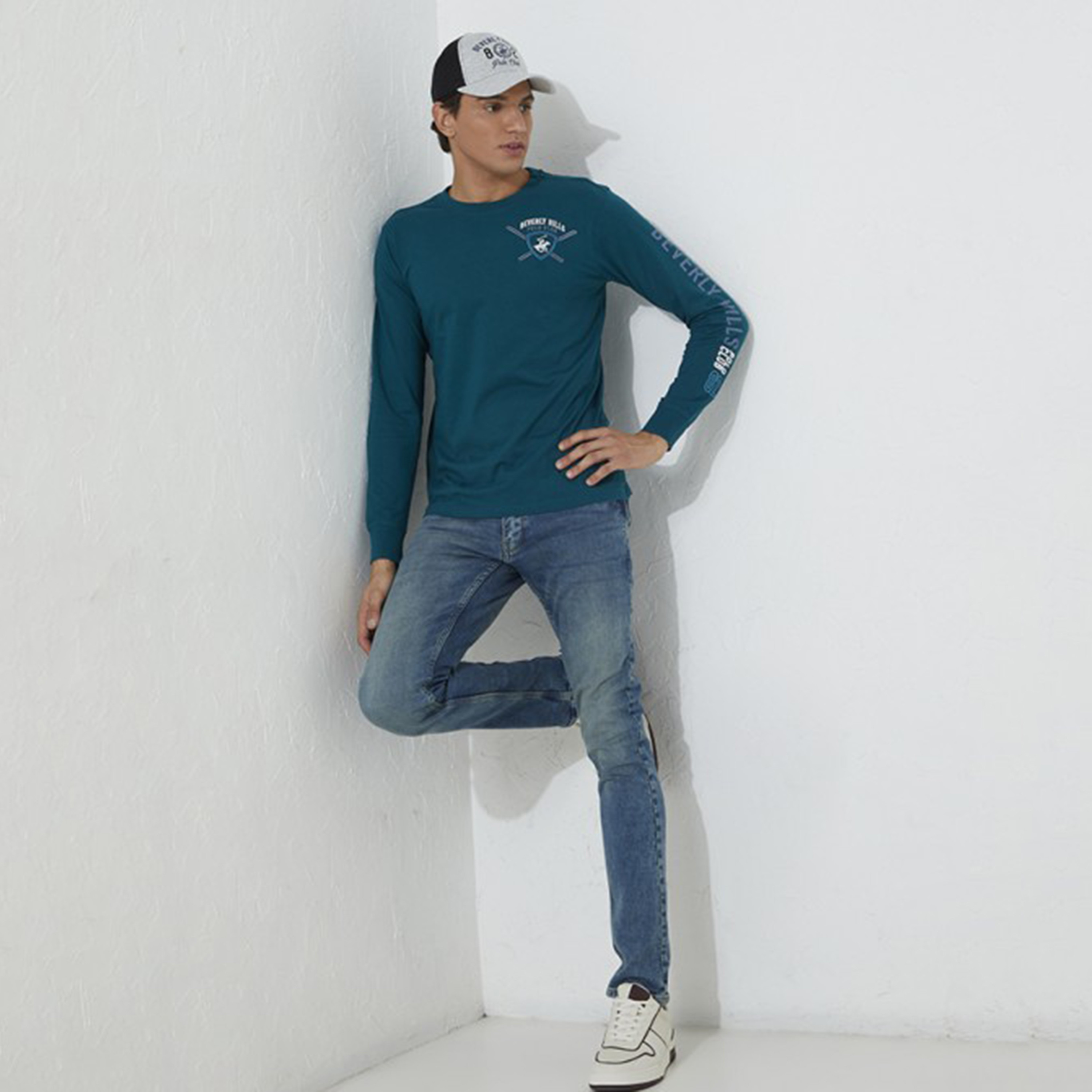 Beverly Hills Polo Club Men Blue Printed Crew Neck Long Sleeves T-Shirt-men-clothing-tshirtsandpolos-tshirts-image-4