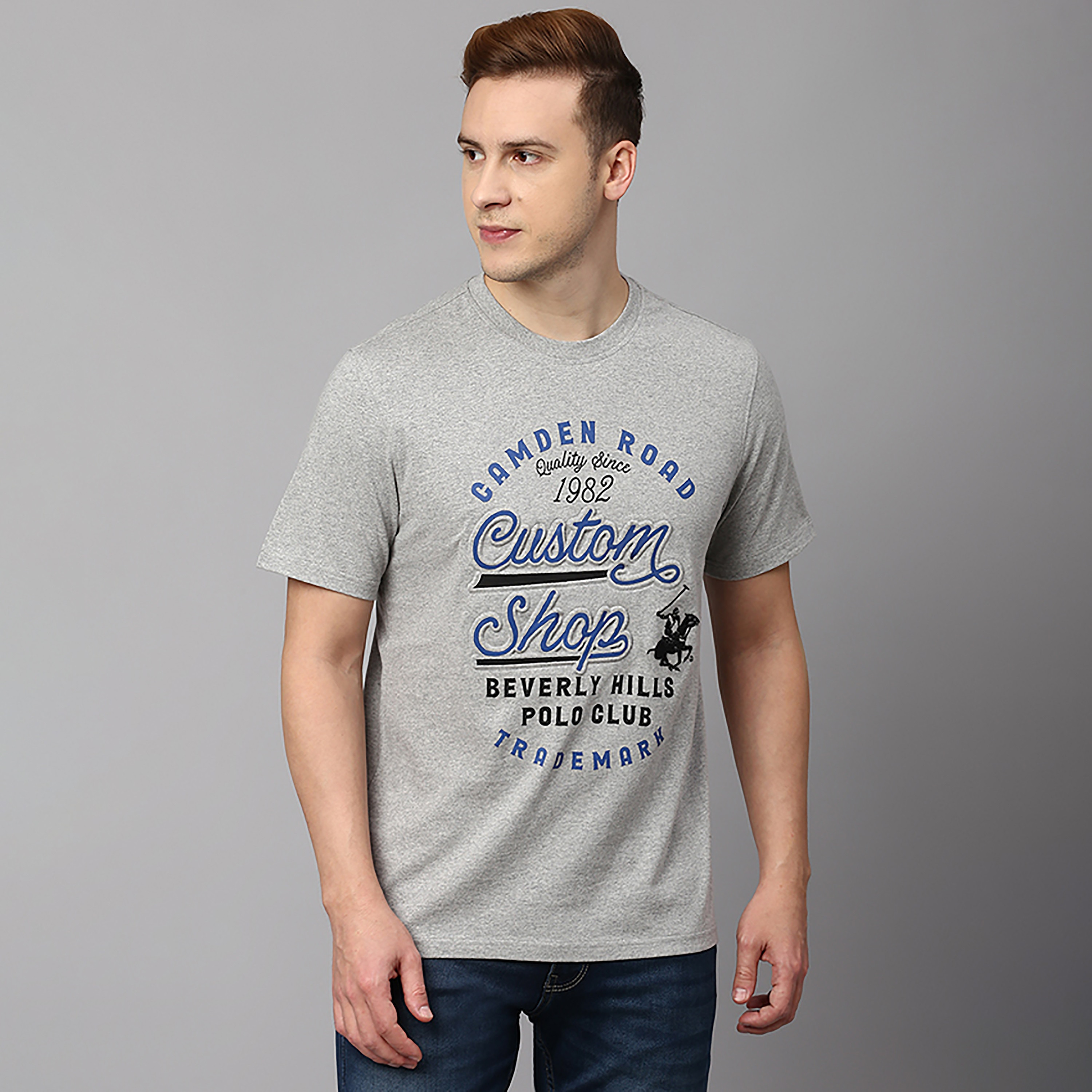 Beverly Hills Polo Club Printed Crew Neck Short Sleeves T Shirt