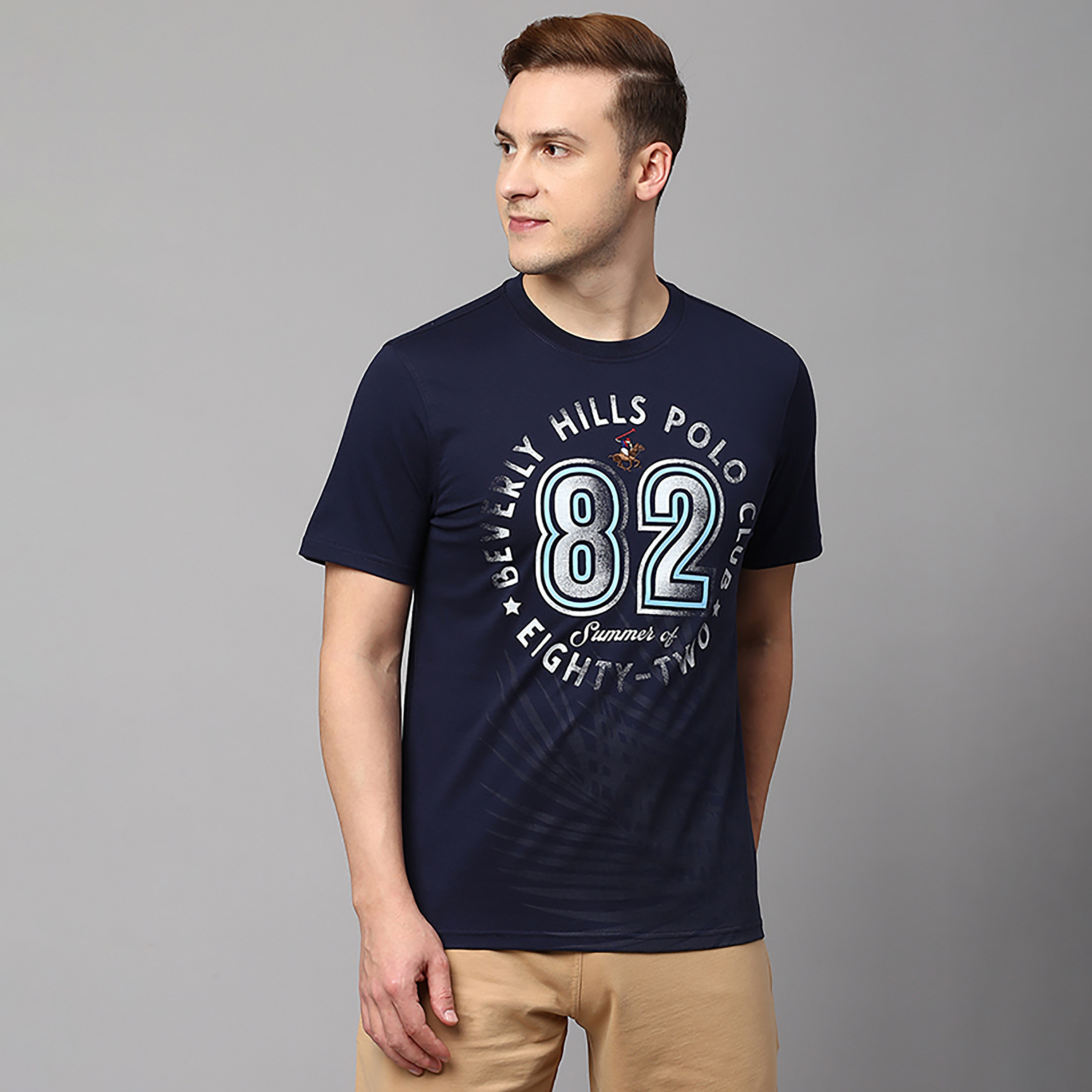 تي شيرت بيفرلي هيلز بولو كلوب بياقة مستديرة وأكمام قصيرة مع مطبوع-men-clothing-tshirtsandpolos-tshirts-image-1