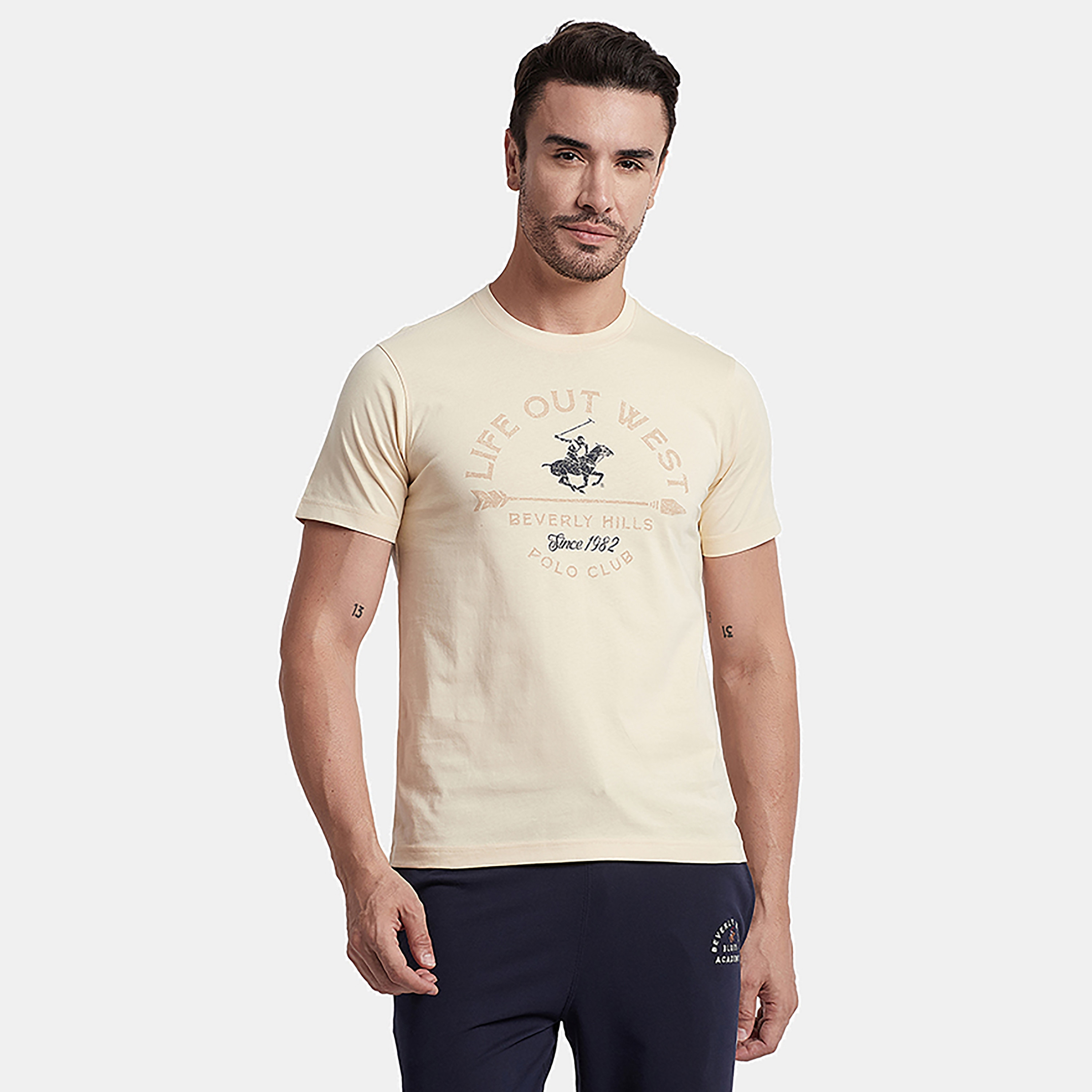 تي شيرت بيفرلي هيلز بولو كلوب بياقة مستديرة وأكمام قصيرة مع مطبوع-men-clothing-tshirtsandpolos-tshirts-image-1