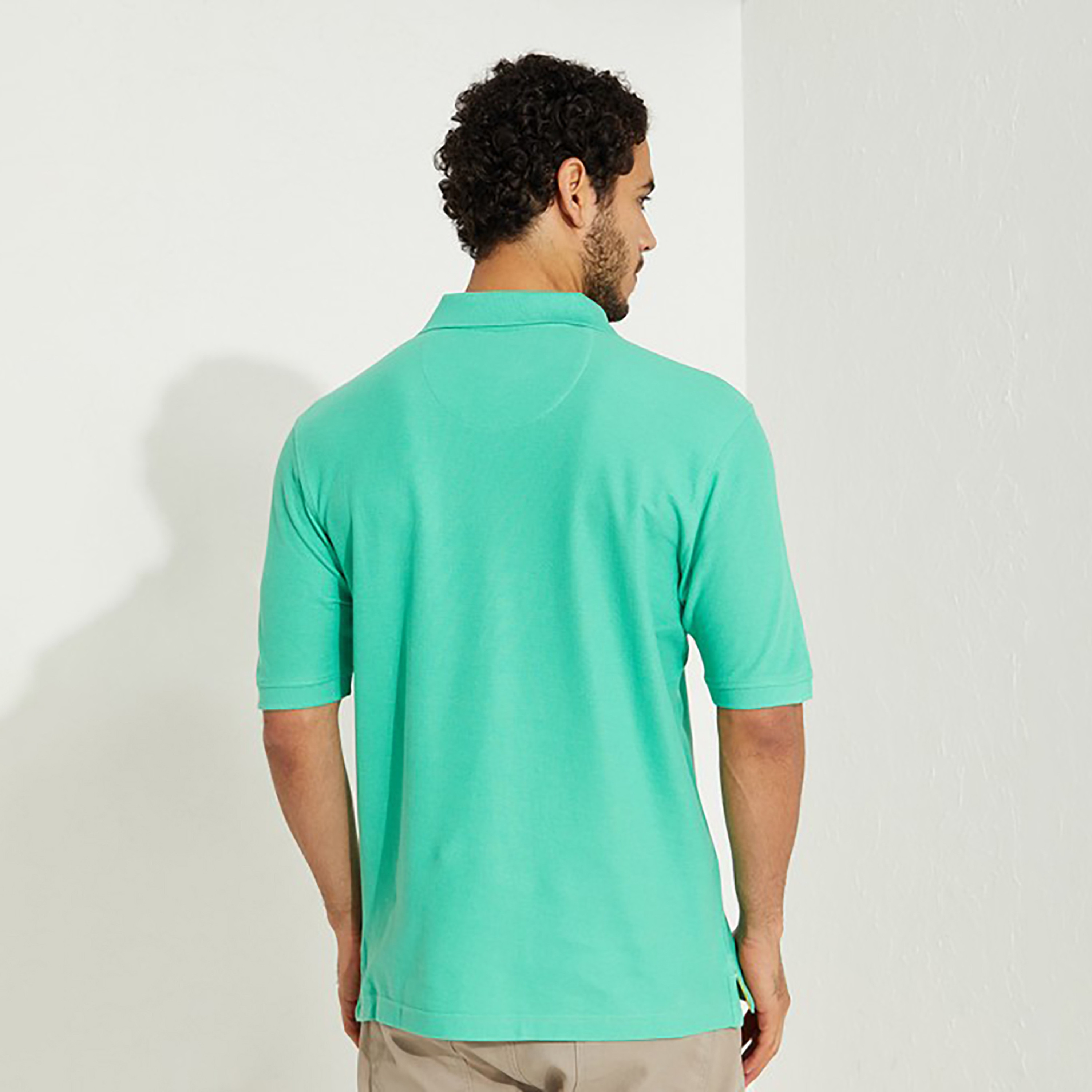 تي شيرت بيفرلي هيلز بولو كلب بأكمام قصيرة سادة بلون أزرق للرجال-men-clothing-tshirtsandpolos-polos-image-6