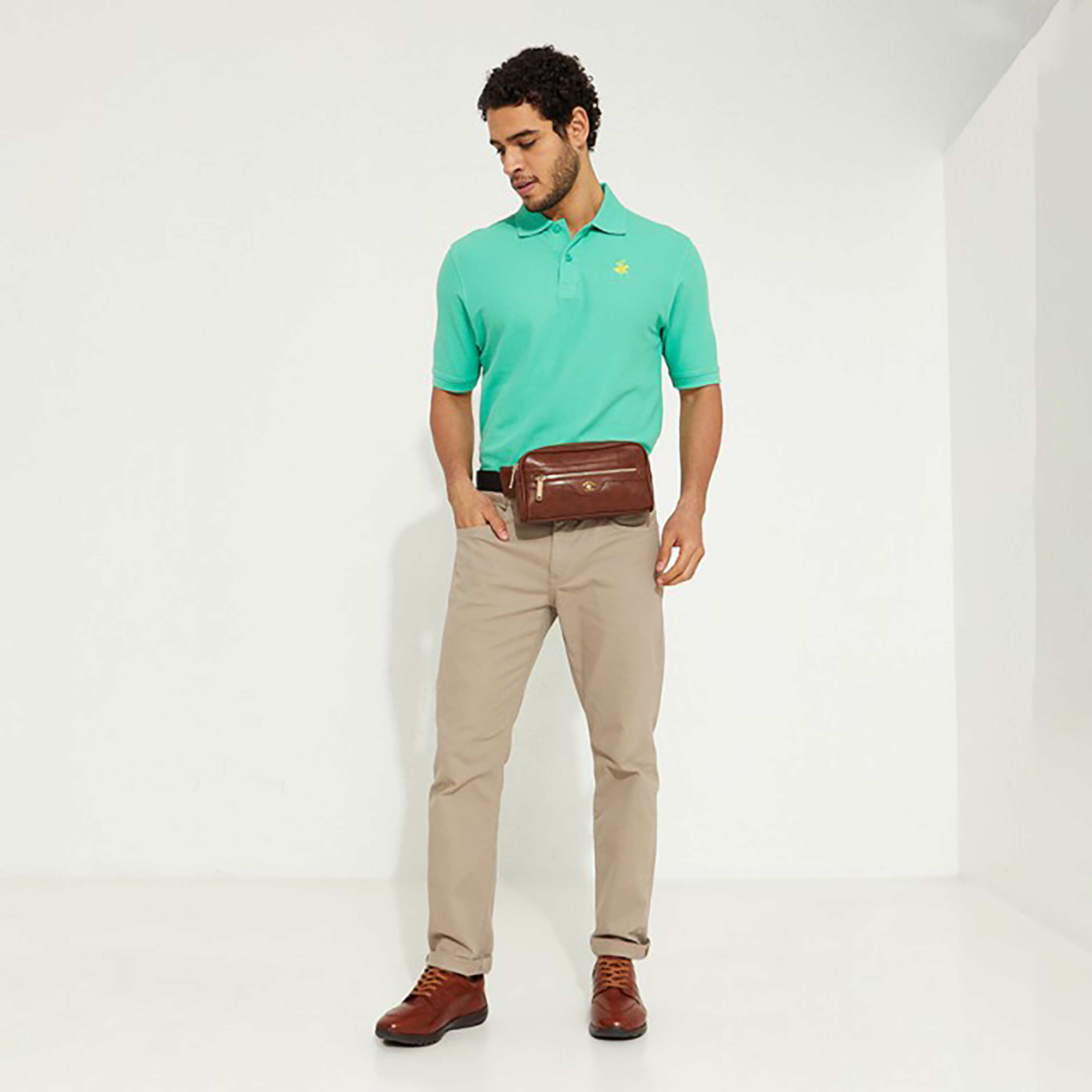 تي شيرت بيفرلي هيلز بولو كلب بأكمام قصيرة سادة بلون أزرق للرجال-men-clothing-tshirtsandpolos-polos-image-8