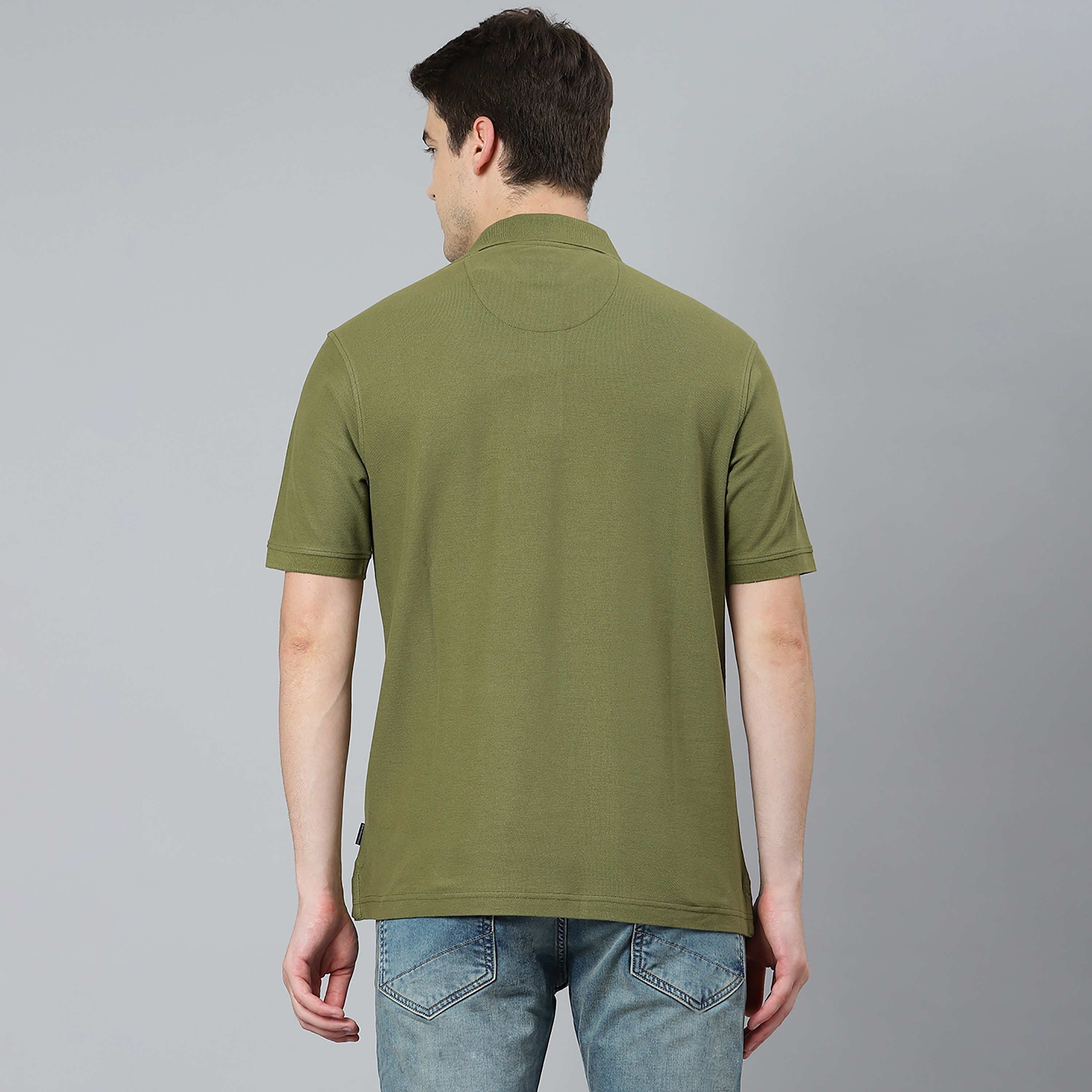 تي شيرت بيفرلي هيلز بولو كلب بأكمام قصيرة سادة بلون اخضر للرجال-men-clothing-tshirtsandpolos-polos-image-4