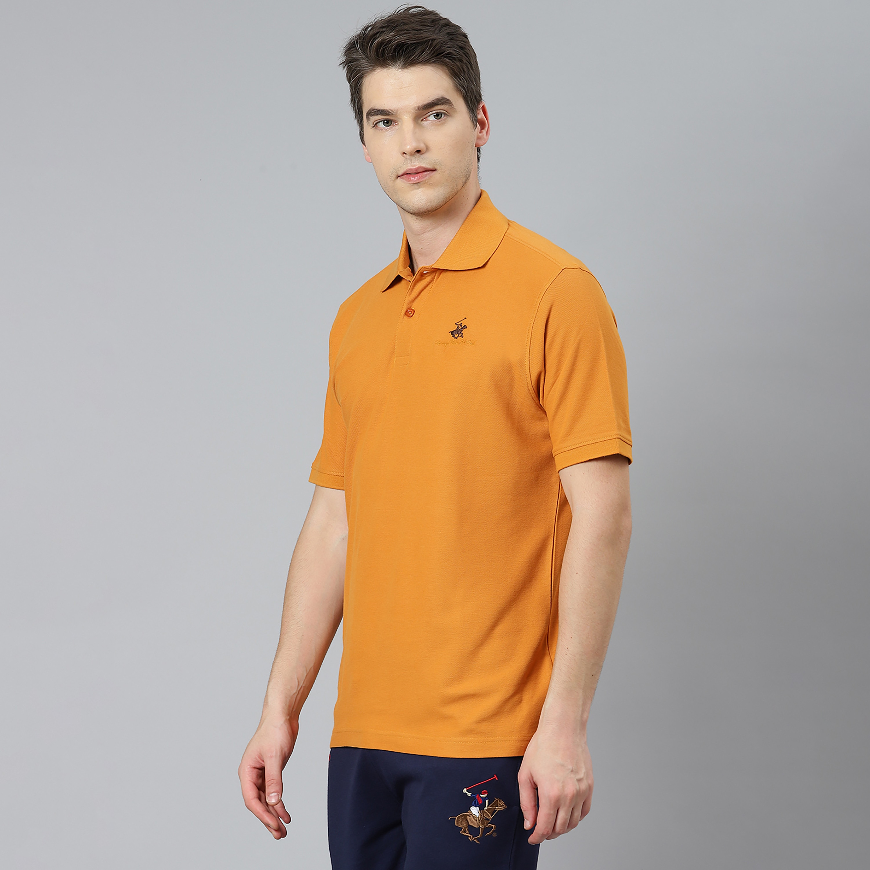 تي شيرت بيفرلي هيلز بولو كلب بأكمام قصيرة سادة بلون اخضر للرجال-men-clothing-tshirtsandpolos-polos-image-9