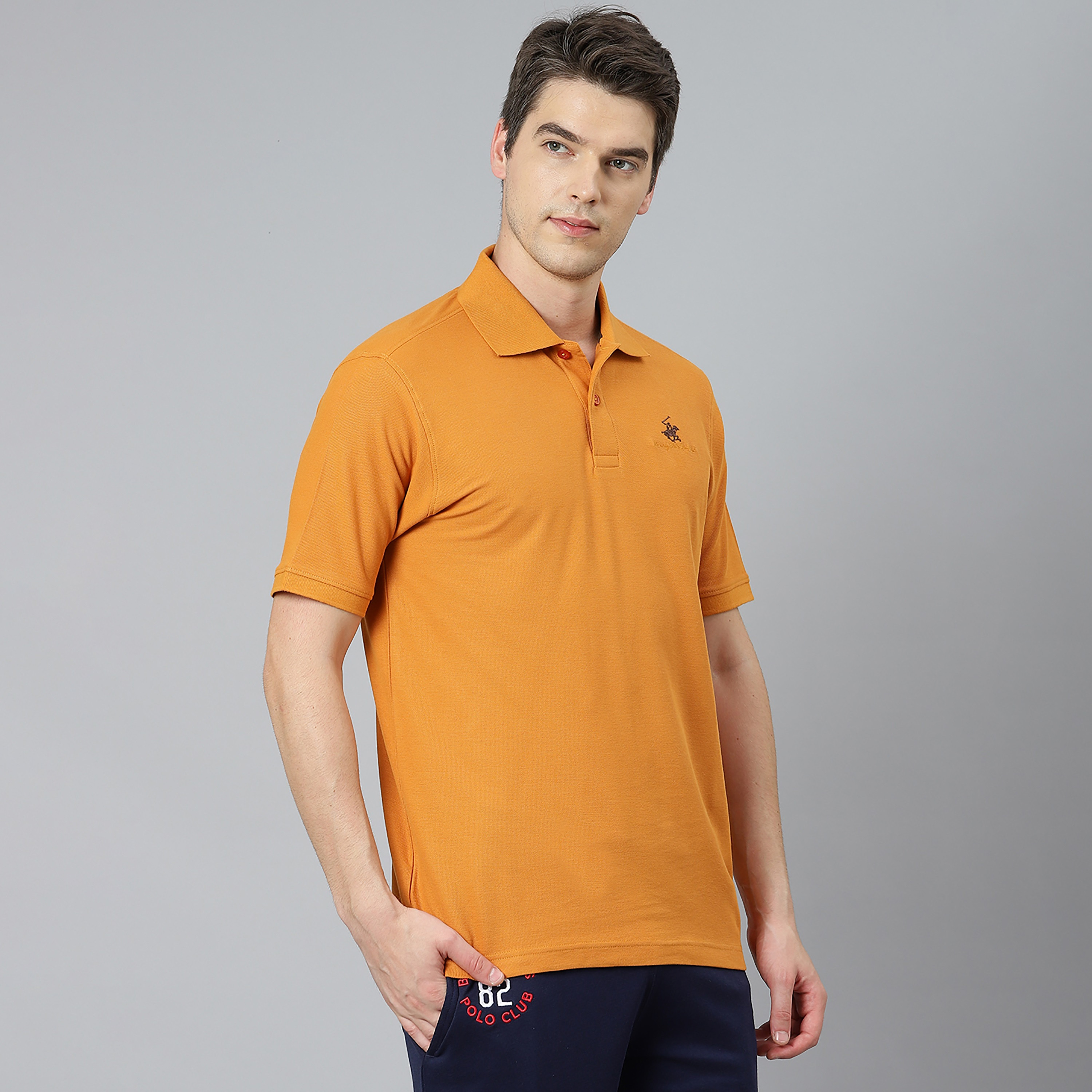 تي شيرت بيفرلي هيلز بولو كلب بأكمام قصيرة سادة بلون اخضر للرجال-men-clothing-tshirtsandpolos-polos-image-10
