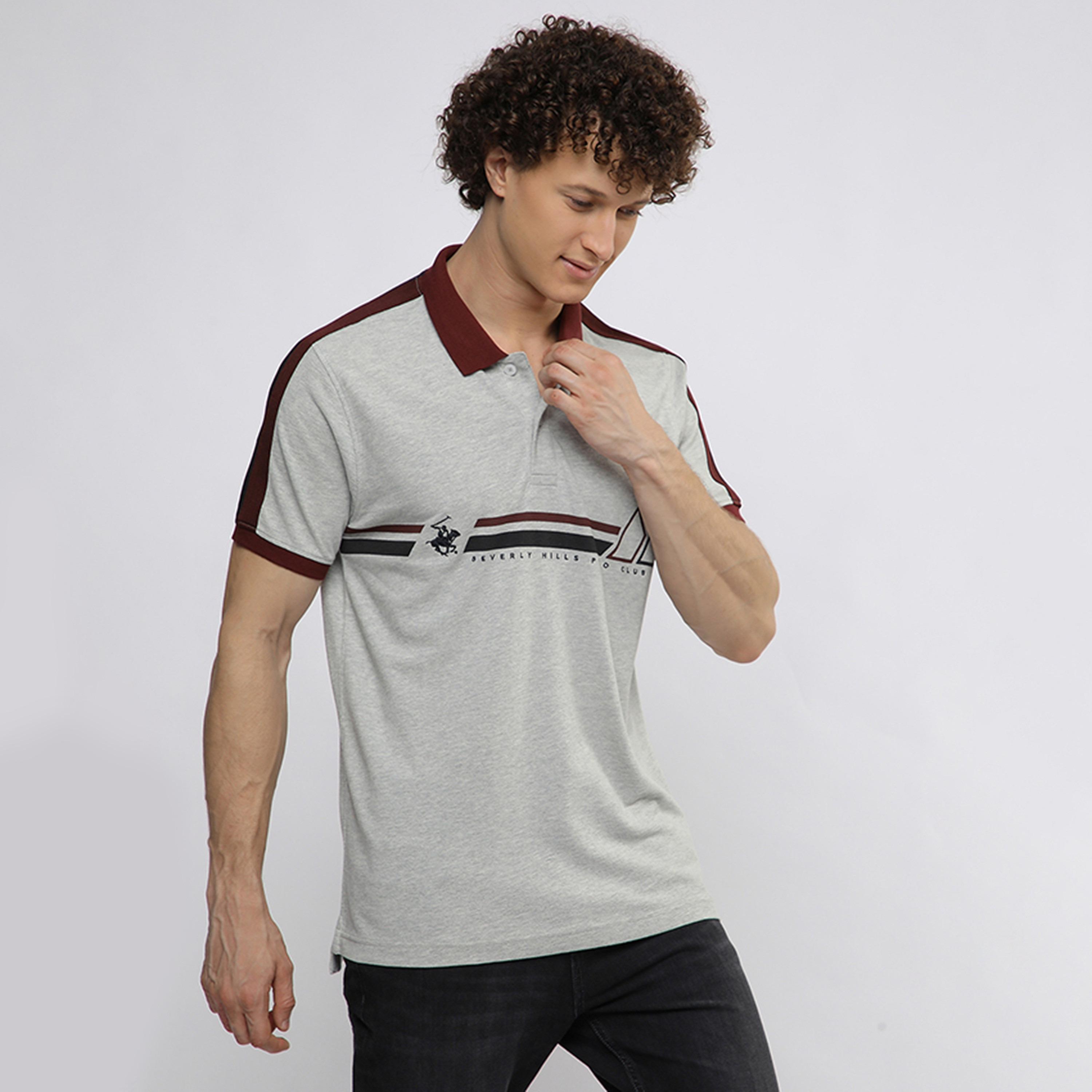تي شيرت بولو رجالي بأكمام قصيرة وياقة مطبوعة من بيفرلي هيلز بولو كلوب-men-clothing-tshirtsandpolos-polos-image-3
