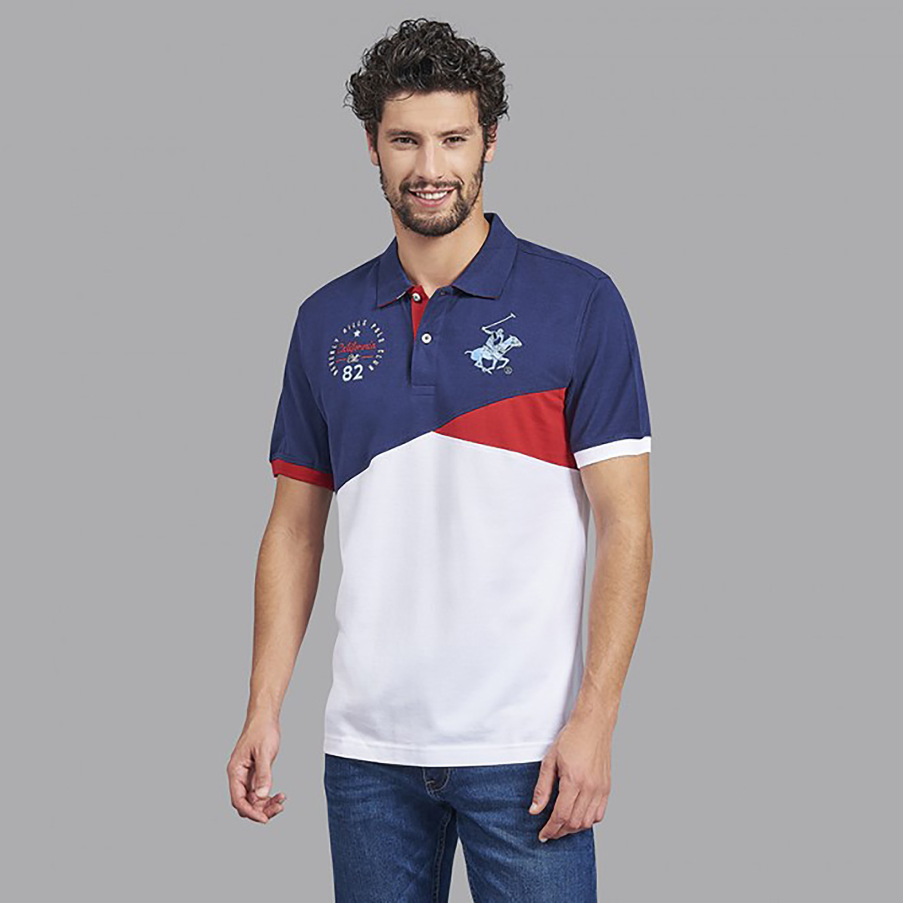 تي شيرت بولو من بيفرلي هيلز بولو كلب رجالي بلون أسود مع منسوج بأكمام قصيرة-men-clothing-tshirtsandpolos-polos-image-5