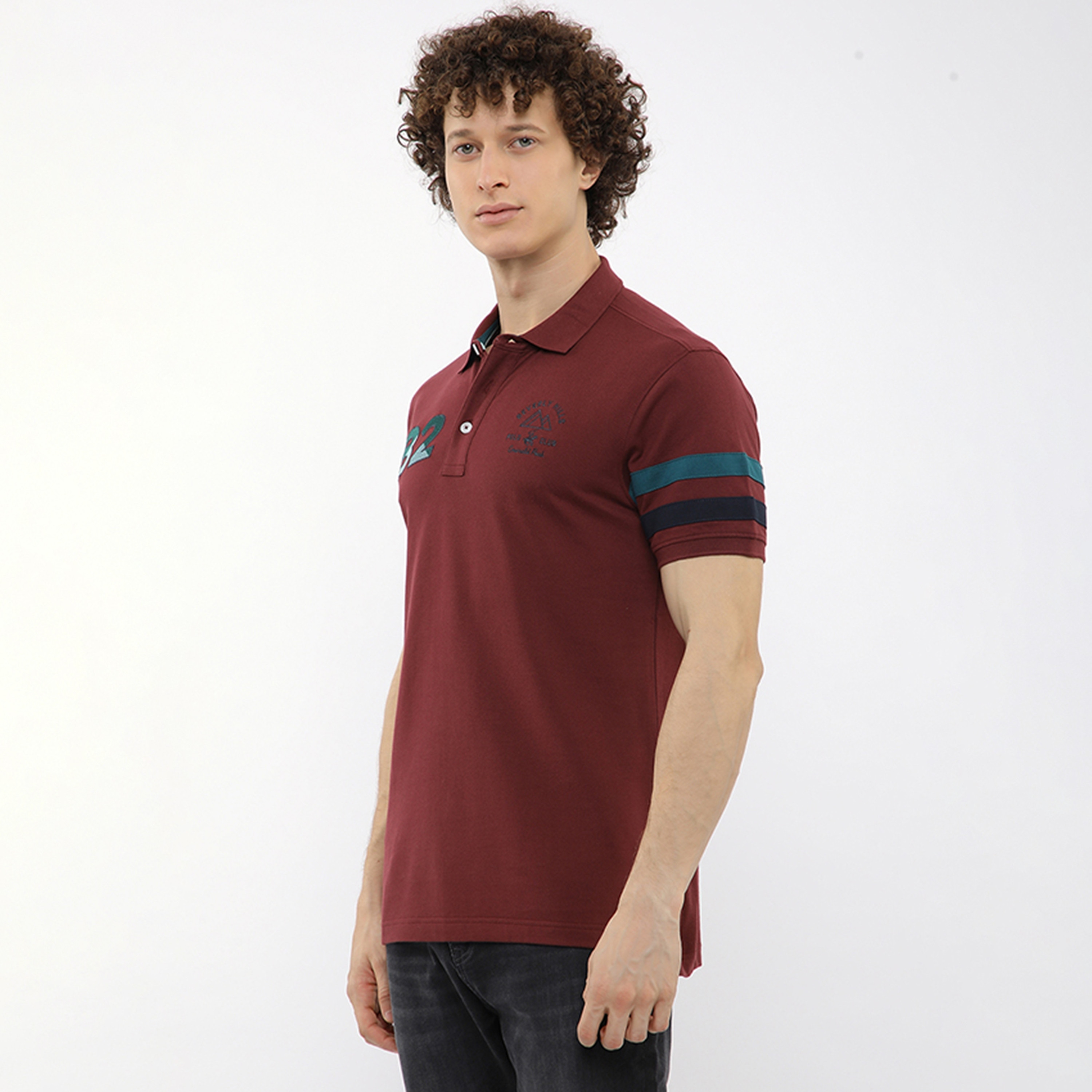 تي شيرت بولو رجالي بأكمام قصيرة وياقة مطرزة من بيفرلي هيلز بولو كلوب-men-clothing-tshirtsandpolos-polos-image-2
