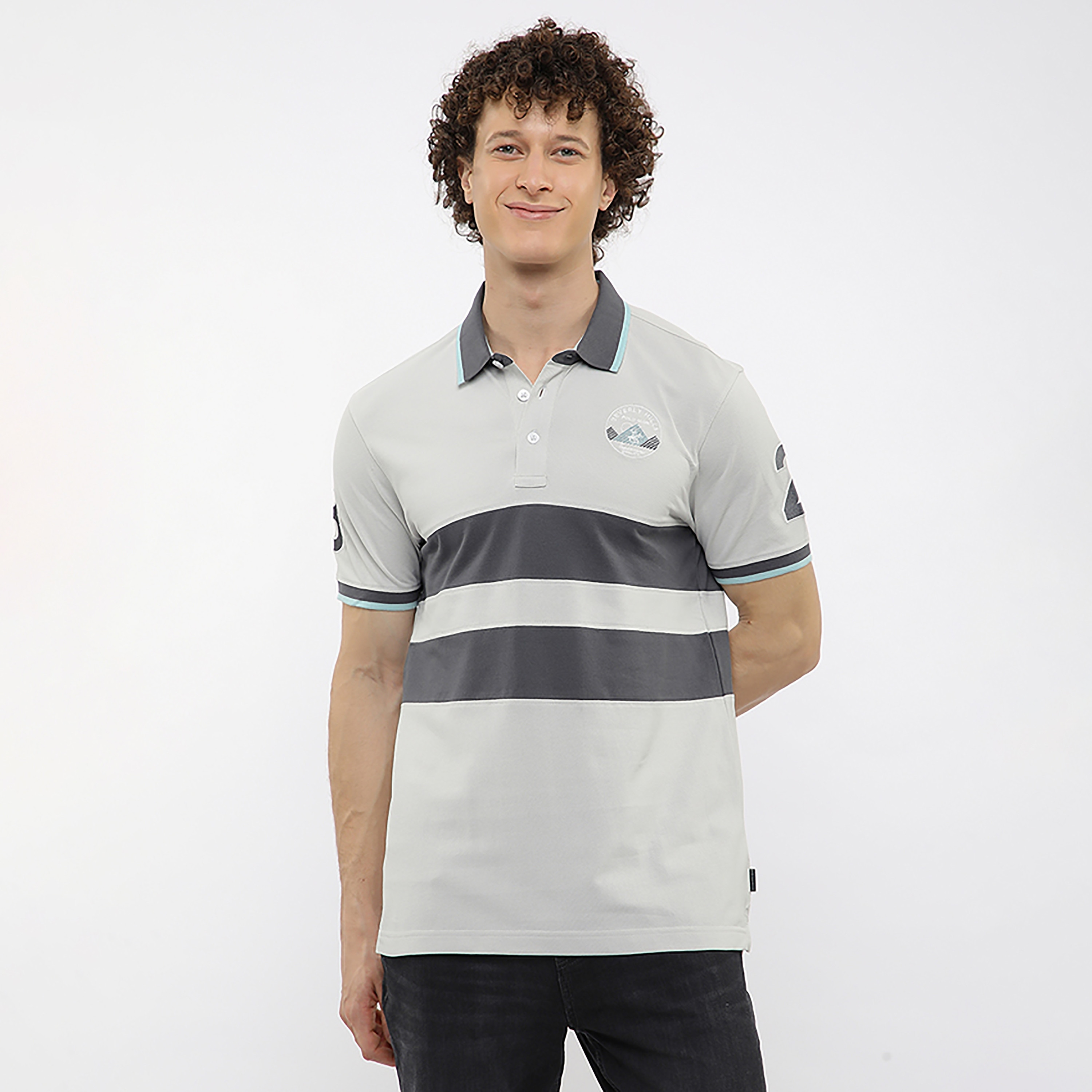 Beverly Hills Polo Club Striped Collared Short Sleeves Men's Polo T-Shirt-men-clothing-tshirtsandpolos-polos-image-1