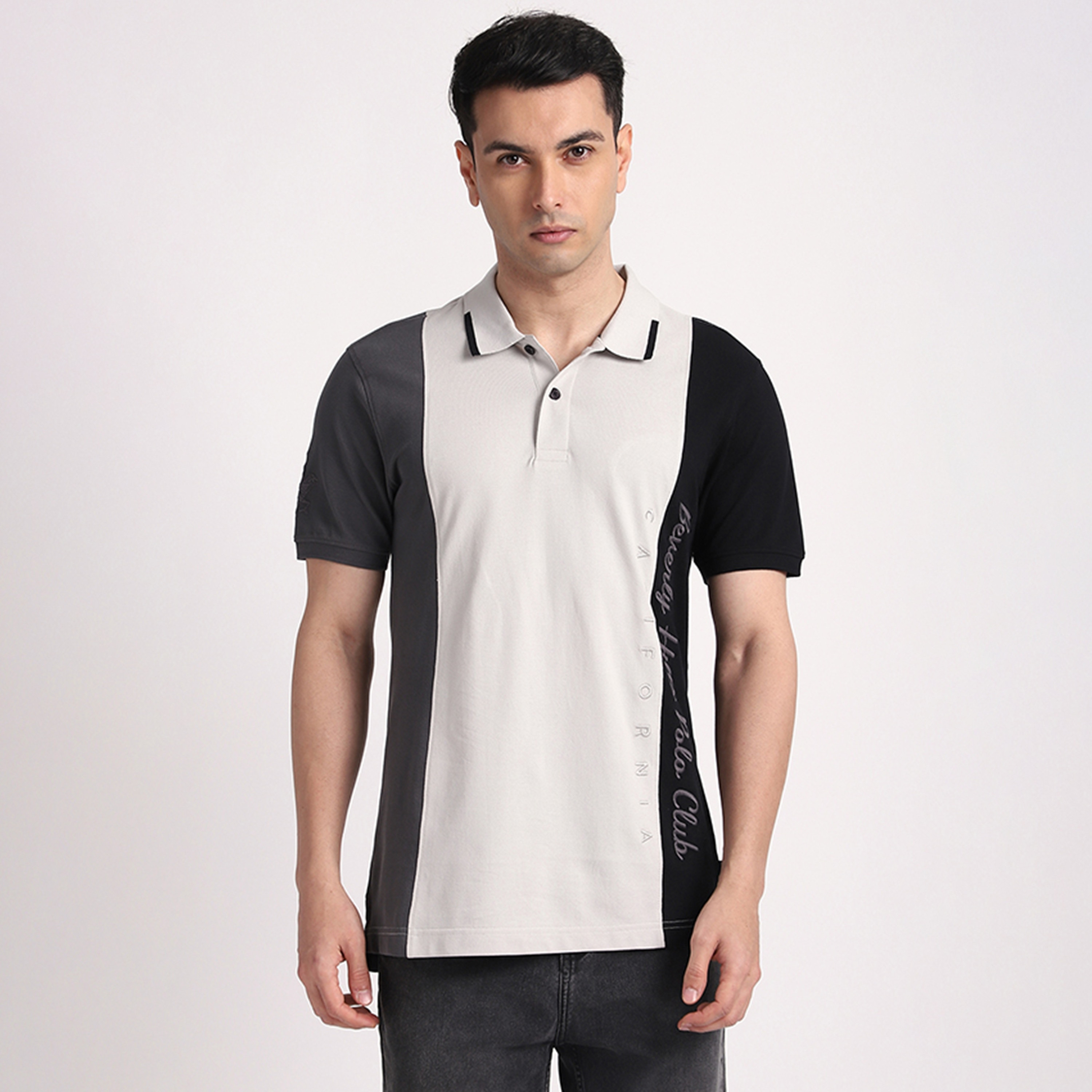 Beverly Hills Polo Club Color-Blocked Collared Short Sleeves Men's Polo T-Shirt-men-clothing-tshirtsandpolos-polos-image-1