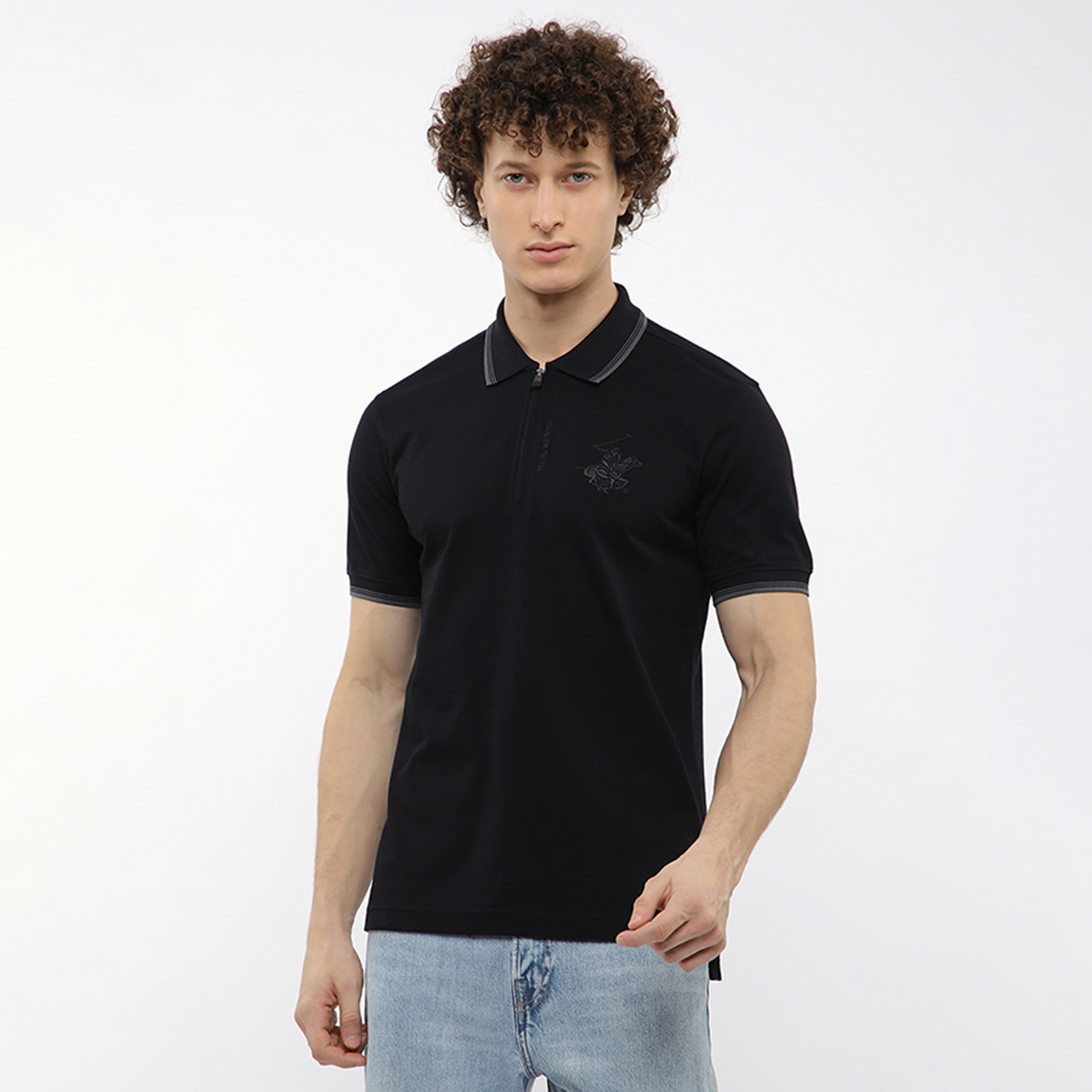 Beverly Hills Polo Club Plain Collared Short Sleeves Men's Polo T-Shirt-men-clothing-tshirtsandpolos-polos-image-1