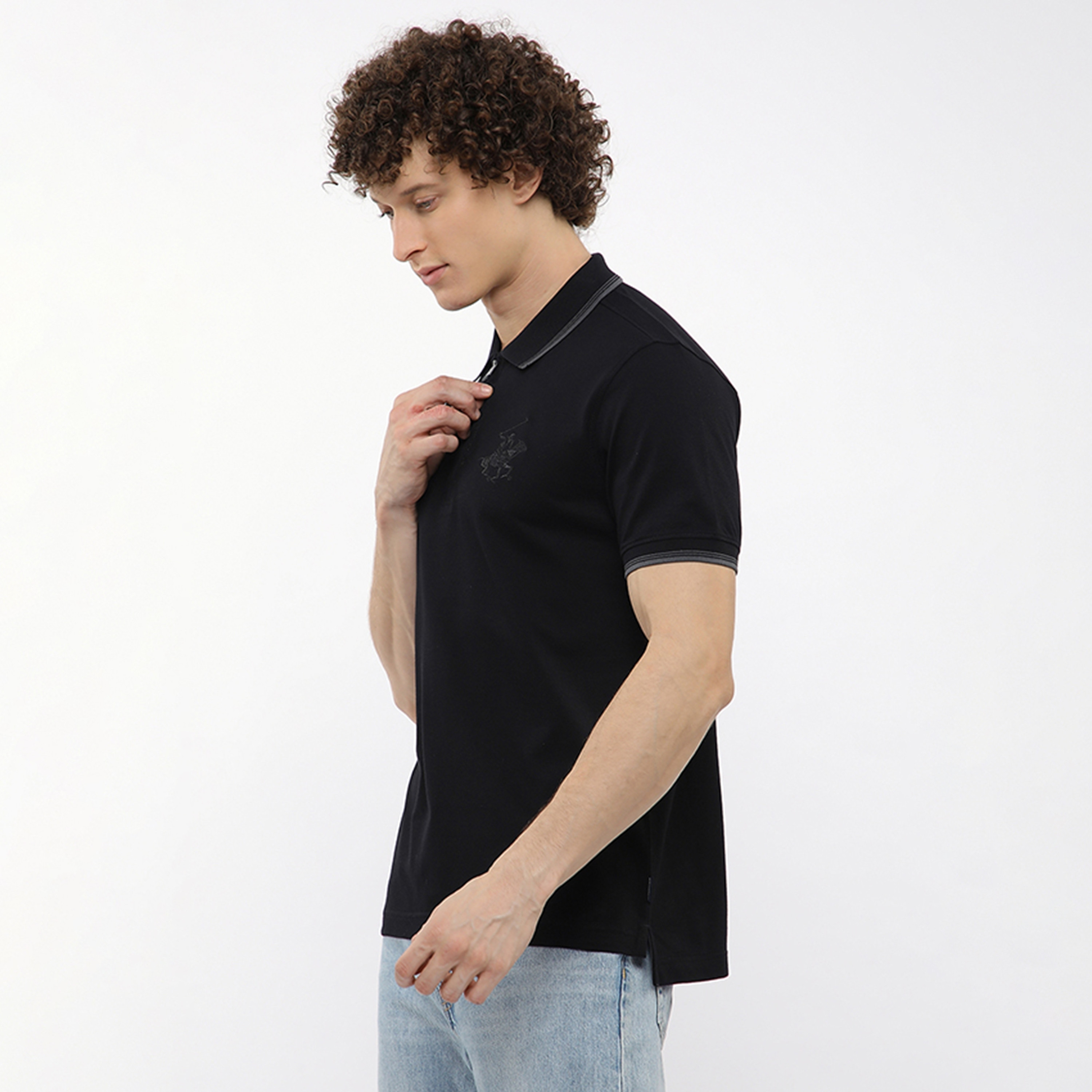 Beverly Hills Polo Club Plain Collared Short Sleeves Men's Polo T-Shirt-men-clothing-tshirtsandpolos-polos-image-2