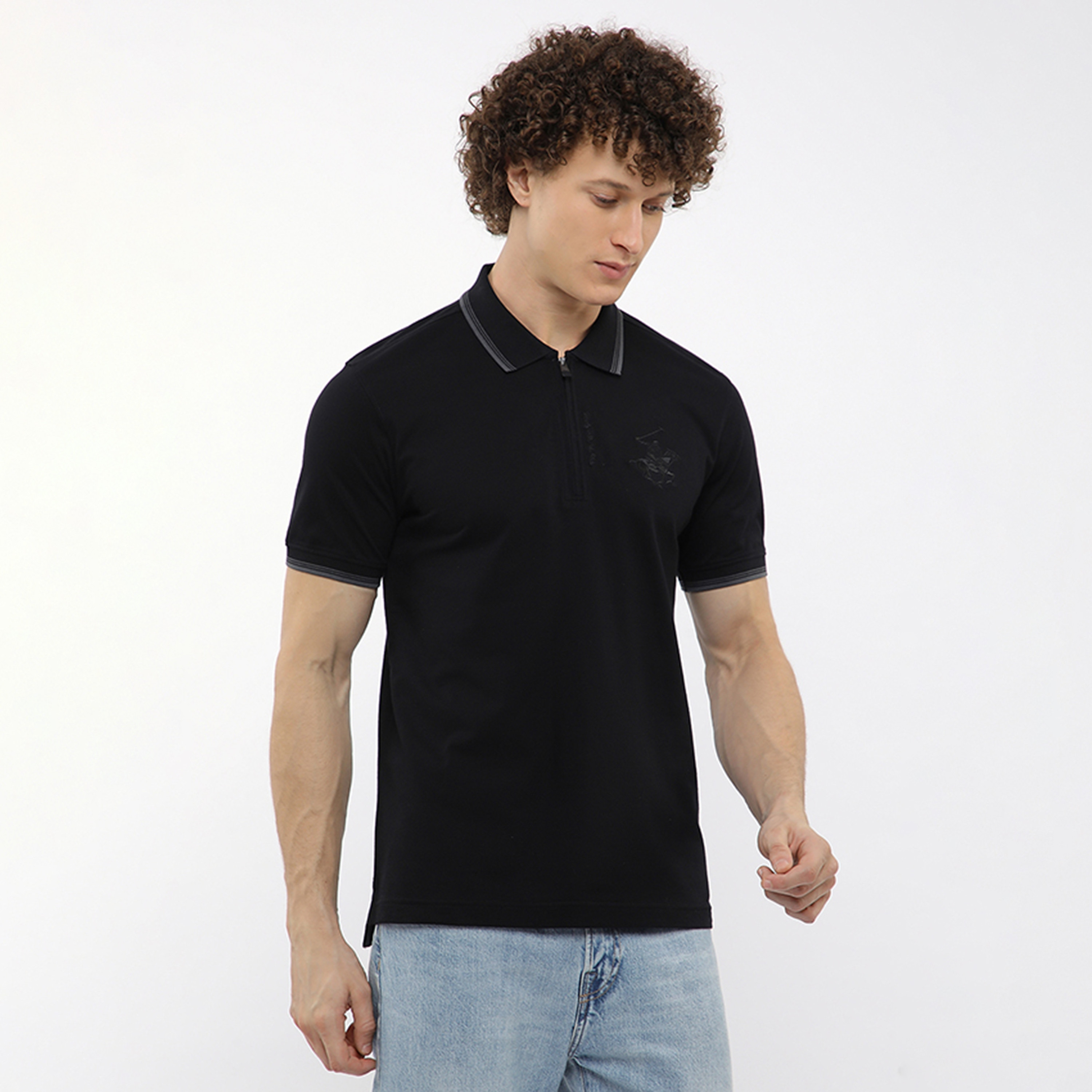 تي شيرت بولو رجالي سادة بأكمام قصيرة وياقة من بيفرلي هيلز بولو كلوب-men-clothing-tshirtsandpolos-polos-image-3