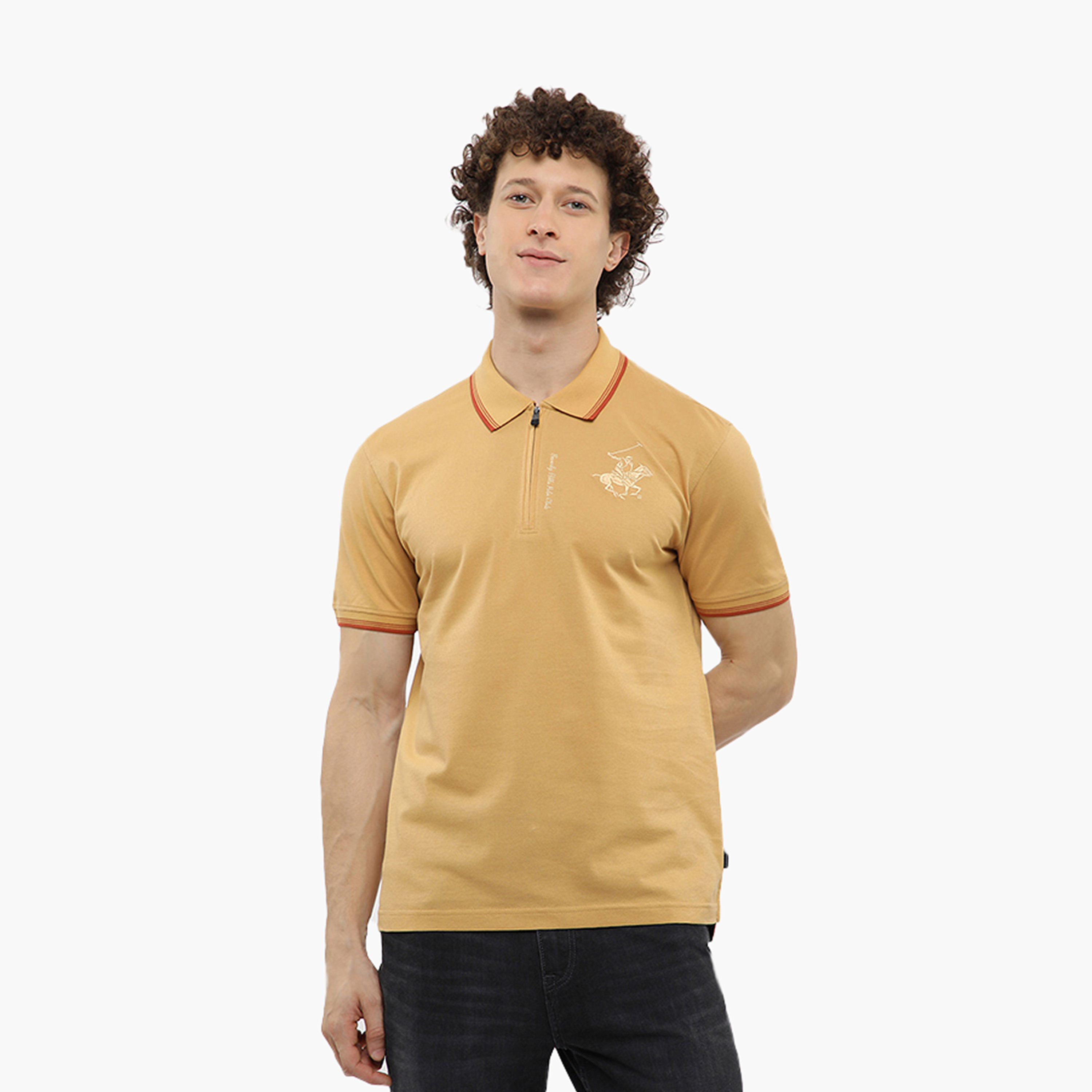 تي شيرت بولو رجالي سادة بأكمام قصيرة وياقة من بيفرلي هيلز بولو كلوب-men-clothing-tshirtsandpolos-polos-image-9