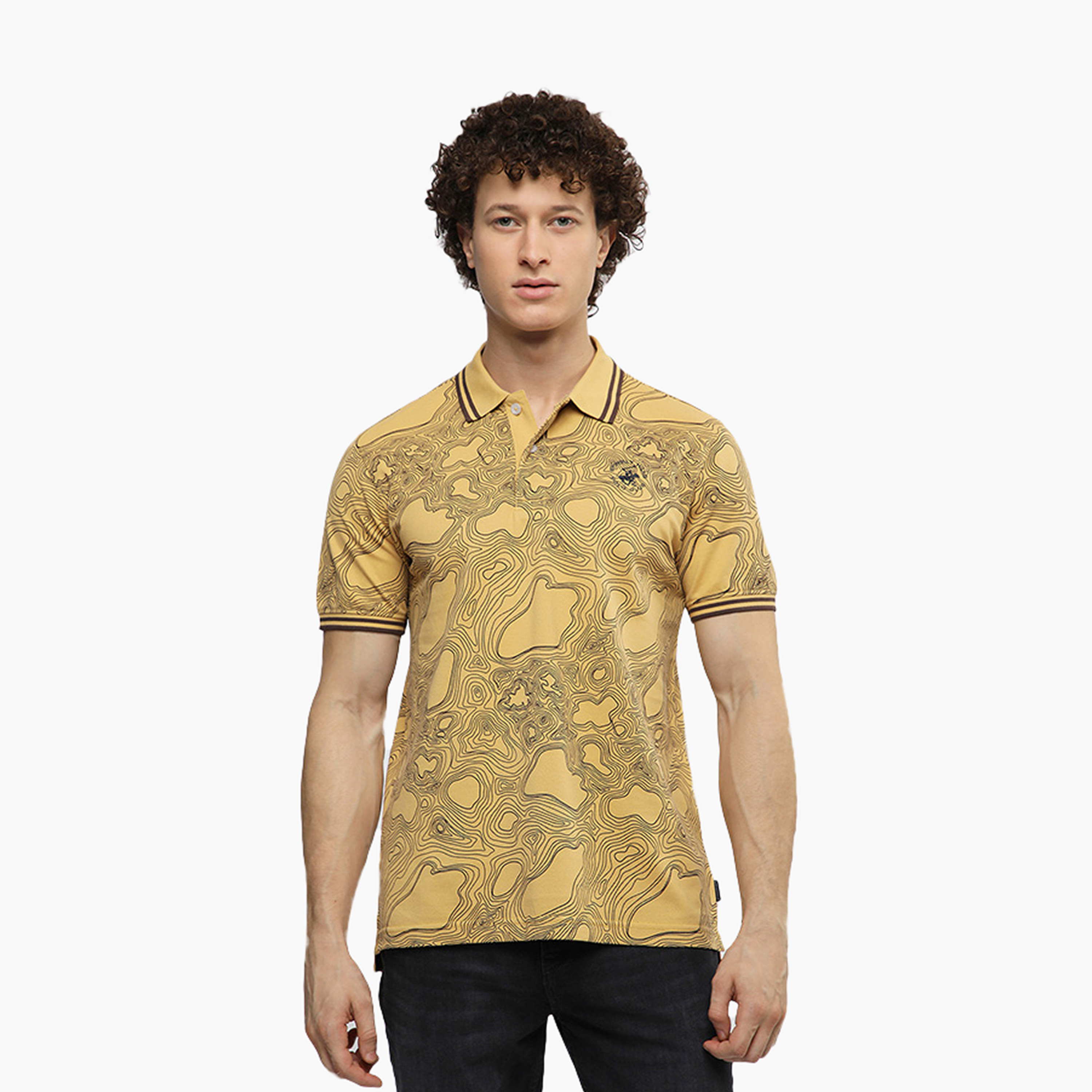 Beverly Hills Polo Club Printed Collared Short Sleeves Men's Polo T-Shirt-men-clothing-tshirtsandpolos-polos-image-1