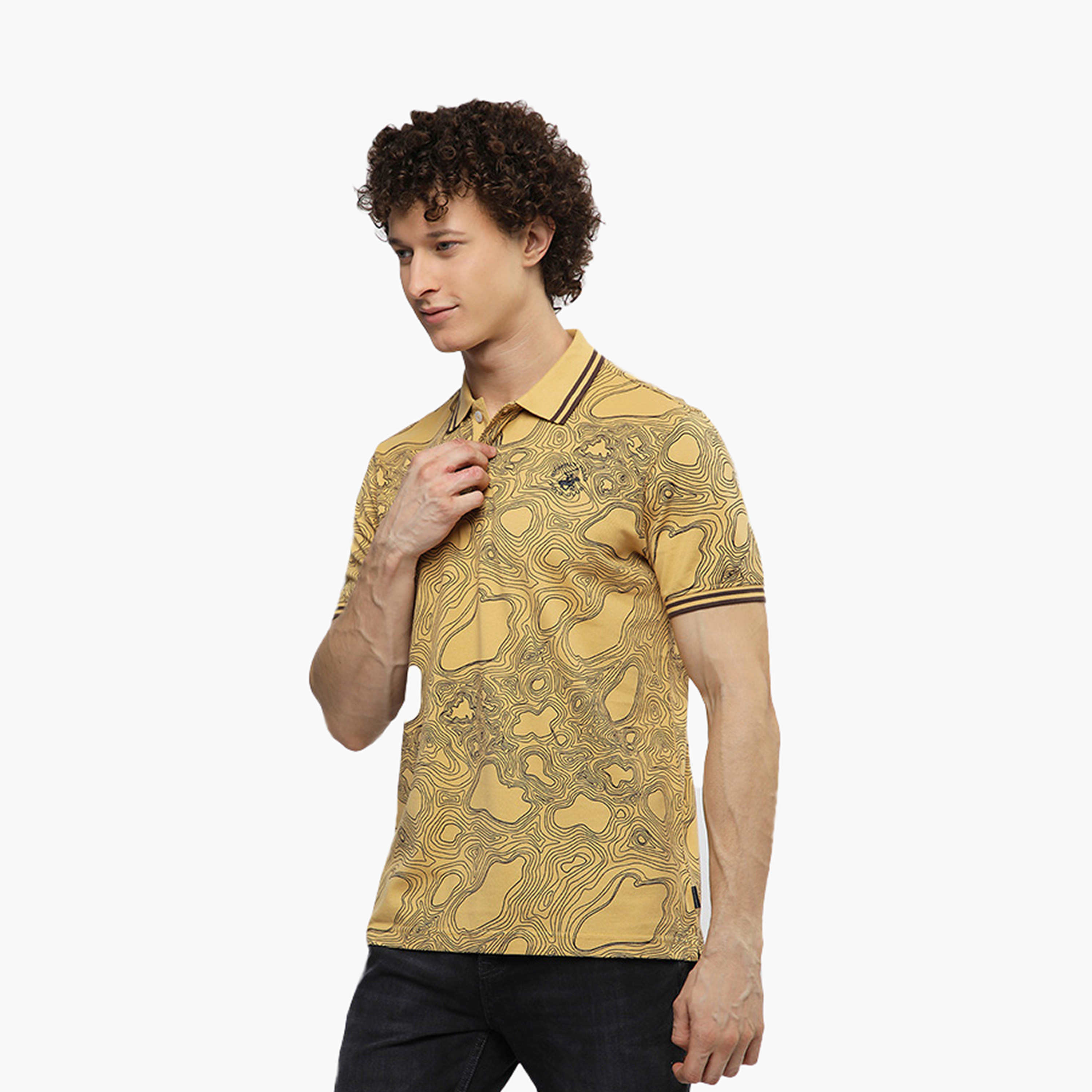 Beverly Hills Polo Club Printed Collared Short Sleeves Men's Polo T-Shirt-men-clothing-tshirtsandpolos-polos-image-2