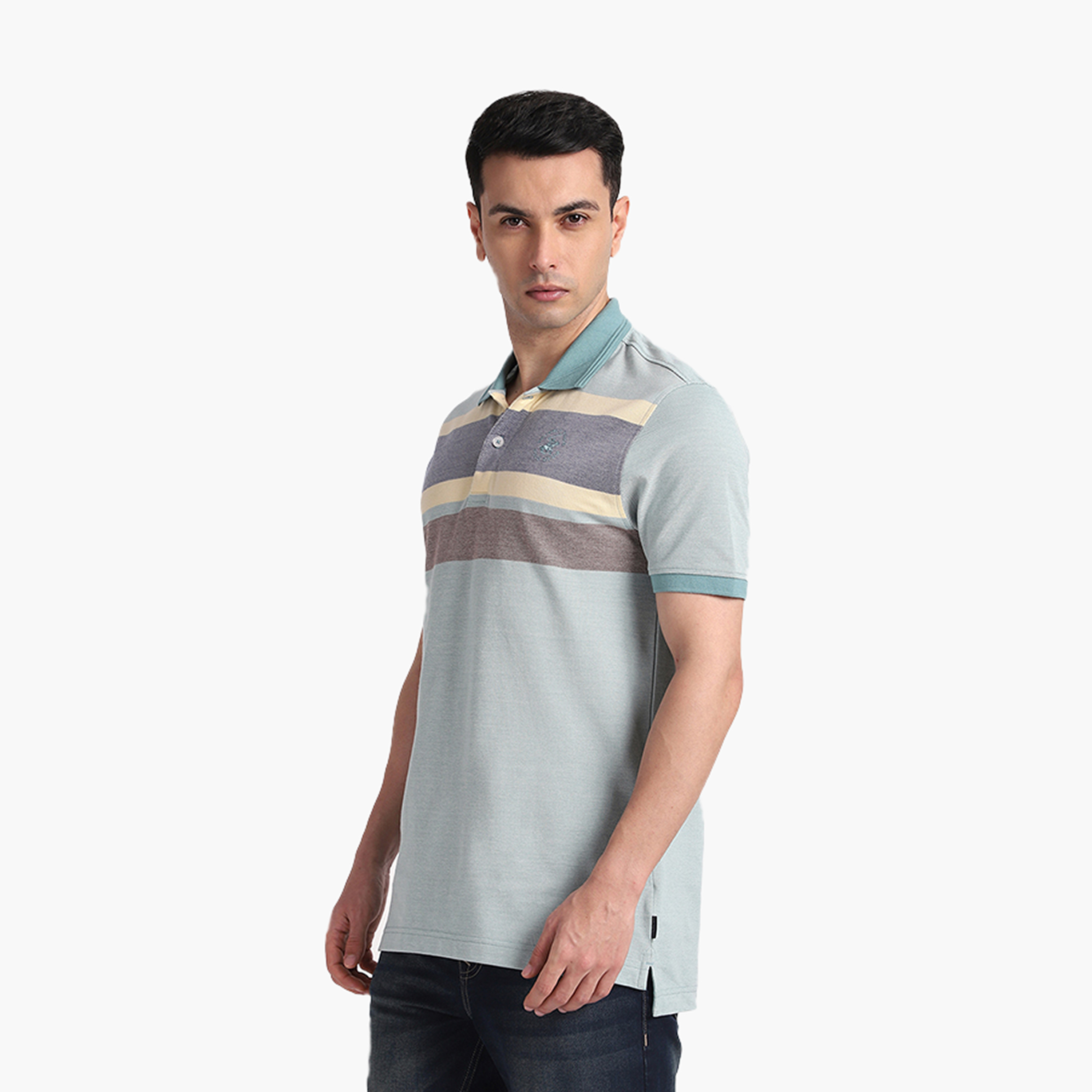 تي شيرت بولو رجالي مخطط بأكمام قصيرة وياقة من بيفرلي هيلز بولو كلوب-men-clothing-tshirtsandpolos-polos-image-10