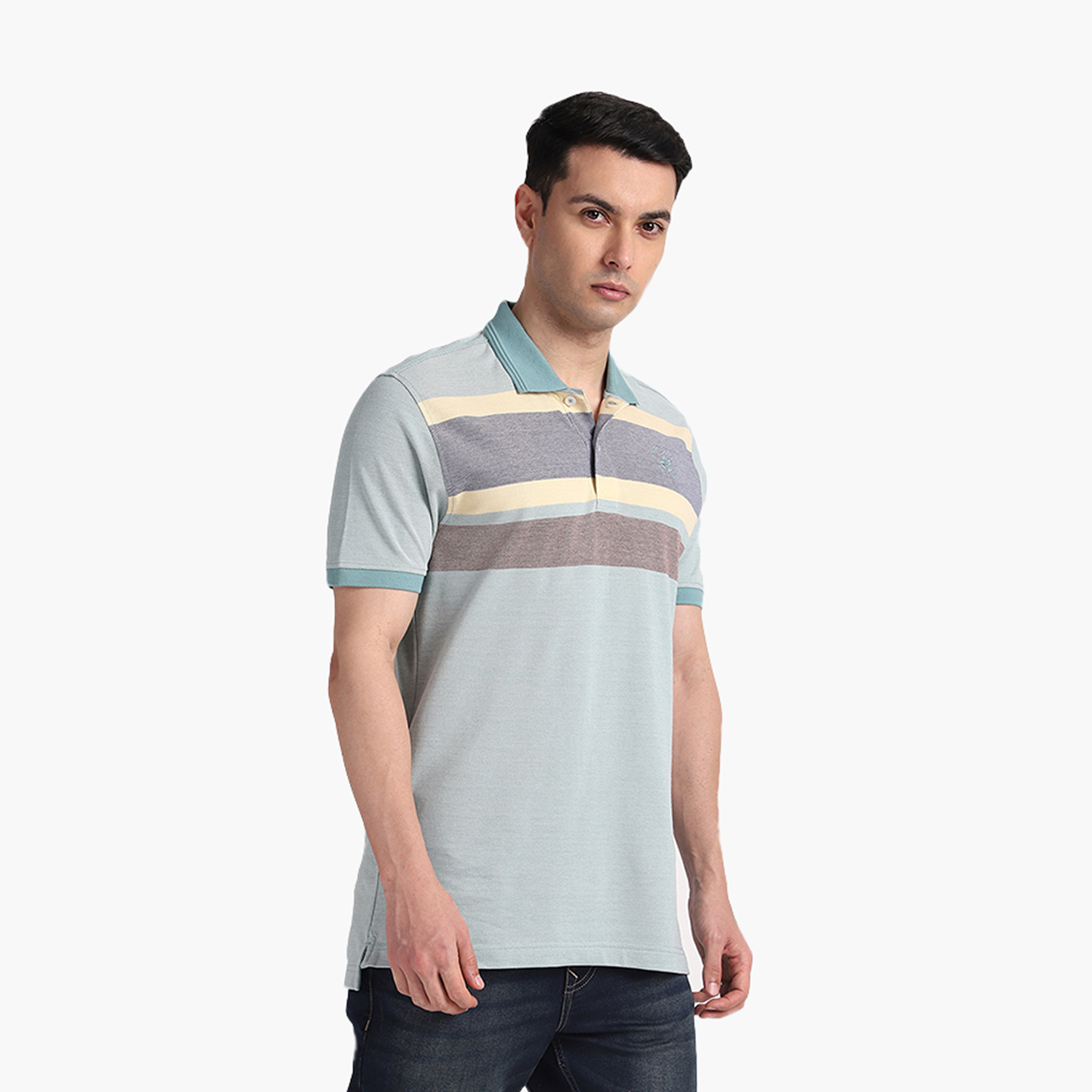 تي شيرت بولو رجالي مخطط بأكمام قصيرة وياقة من بيفرلي هيلز بولو كلوب-men-clothing-tshirtsandpolos-polos-image-11