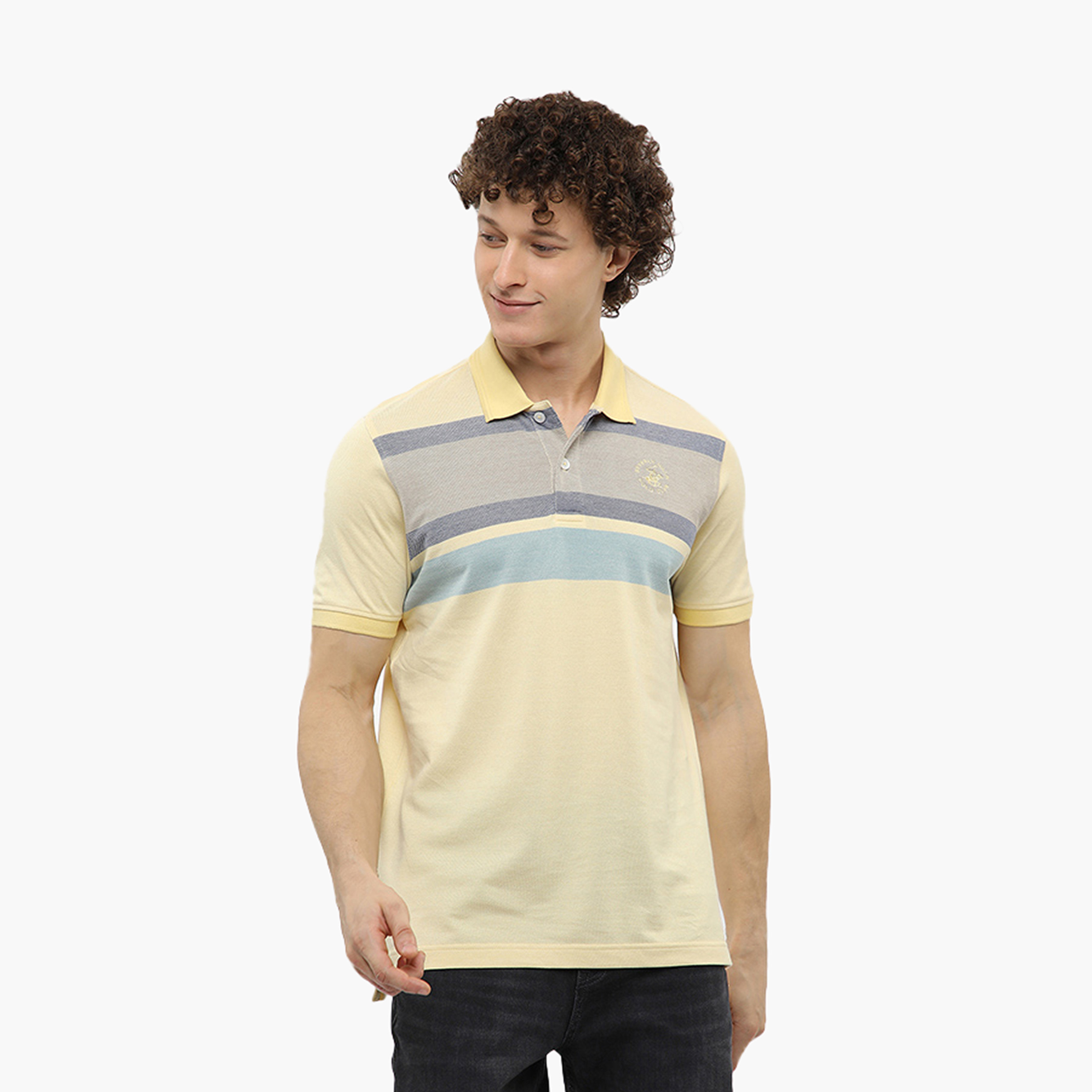تي شيرت بولو رجالي مخطط بأكمام قصيرة وياقة من بيفرلي هيلز بولو كلوب-men-clothing-tshirtsandpolos-polos-image-5