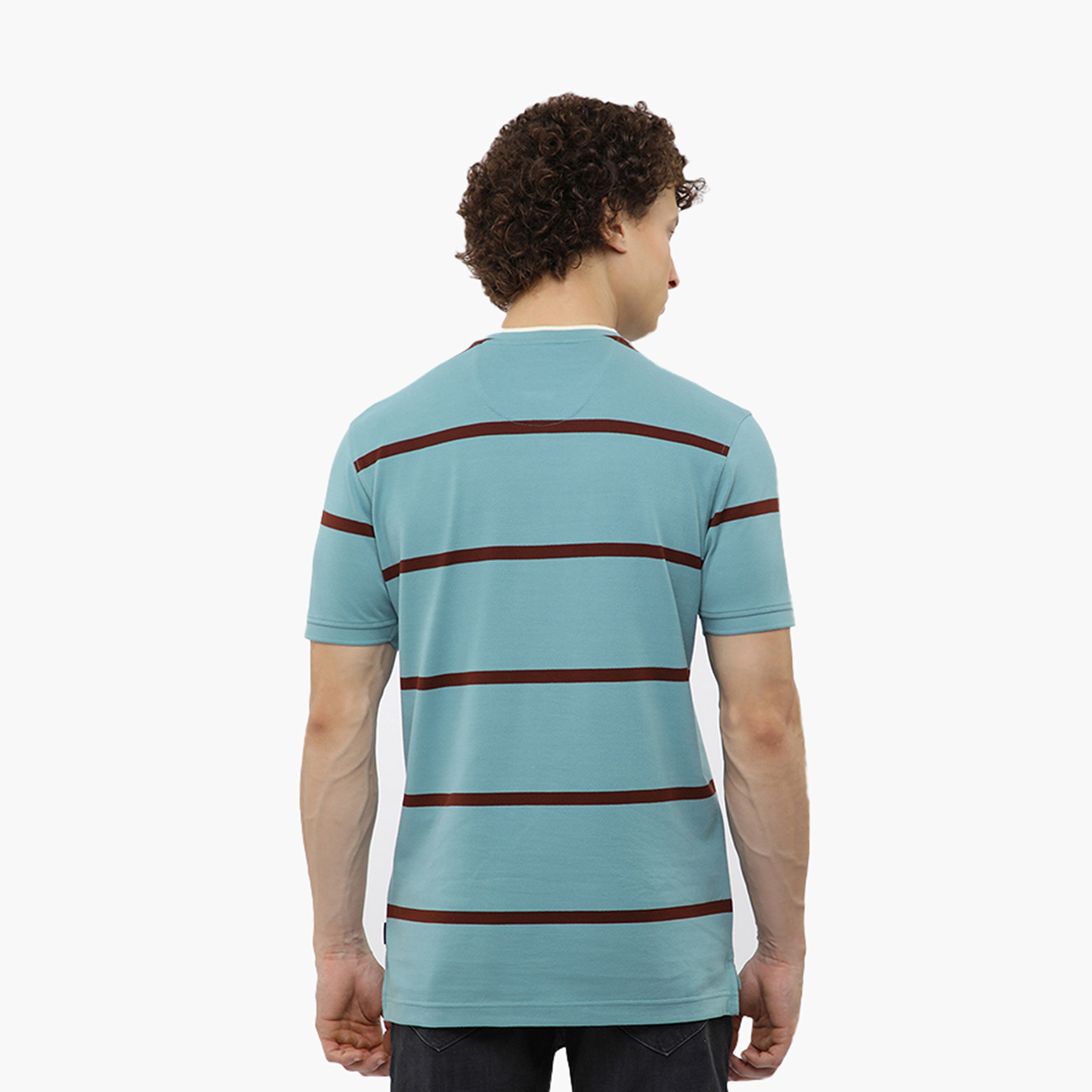 تيشيرت مخطط بياقة هنلي وأكمام قصيرة من بيفرلي هيلز بولو كلوب-men-clothing-tshirtsandpolos-tshirts-image-4