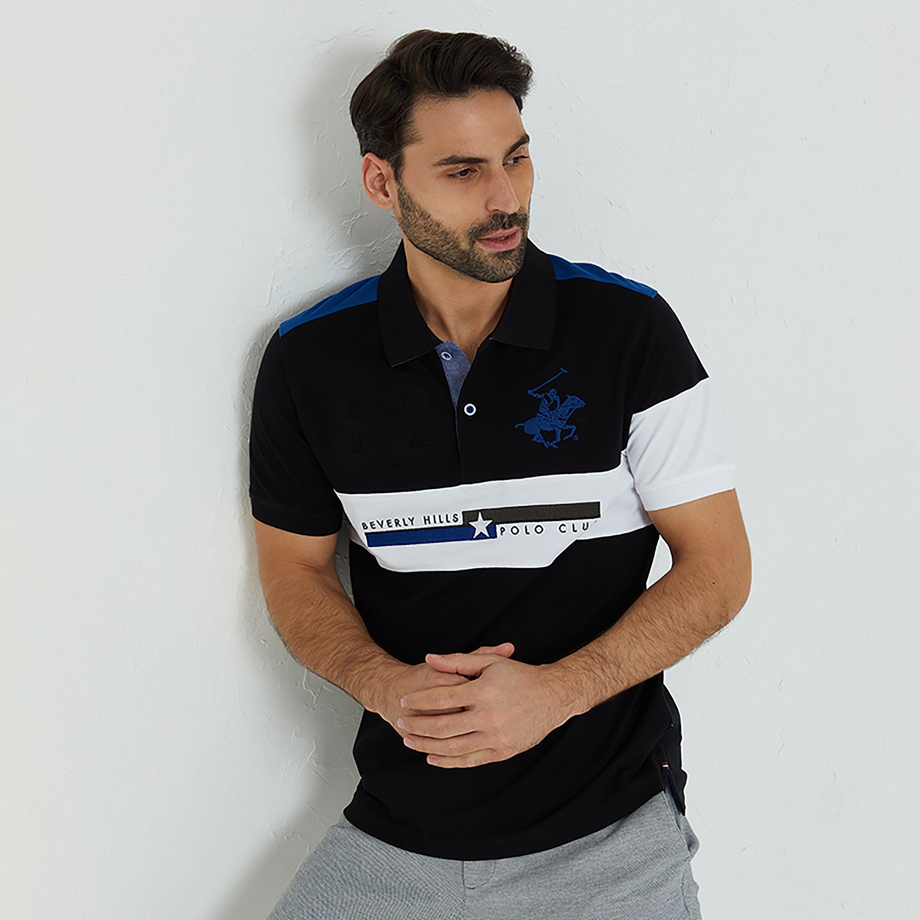 Beverly Hills Polo Club Embroidered Collared Short Sleeves Polo T-Shirt-men-clothing-tshirtsandpolos-polos-image-1