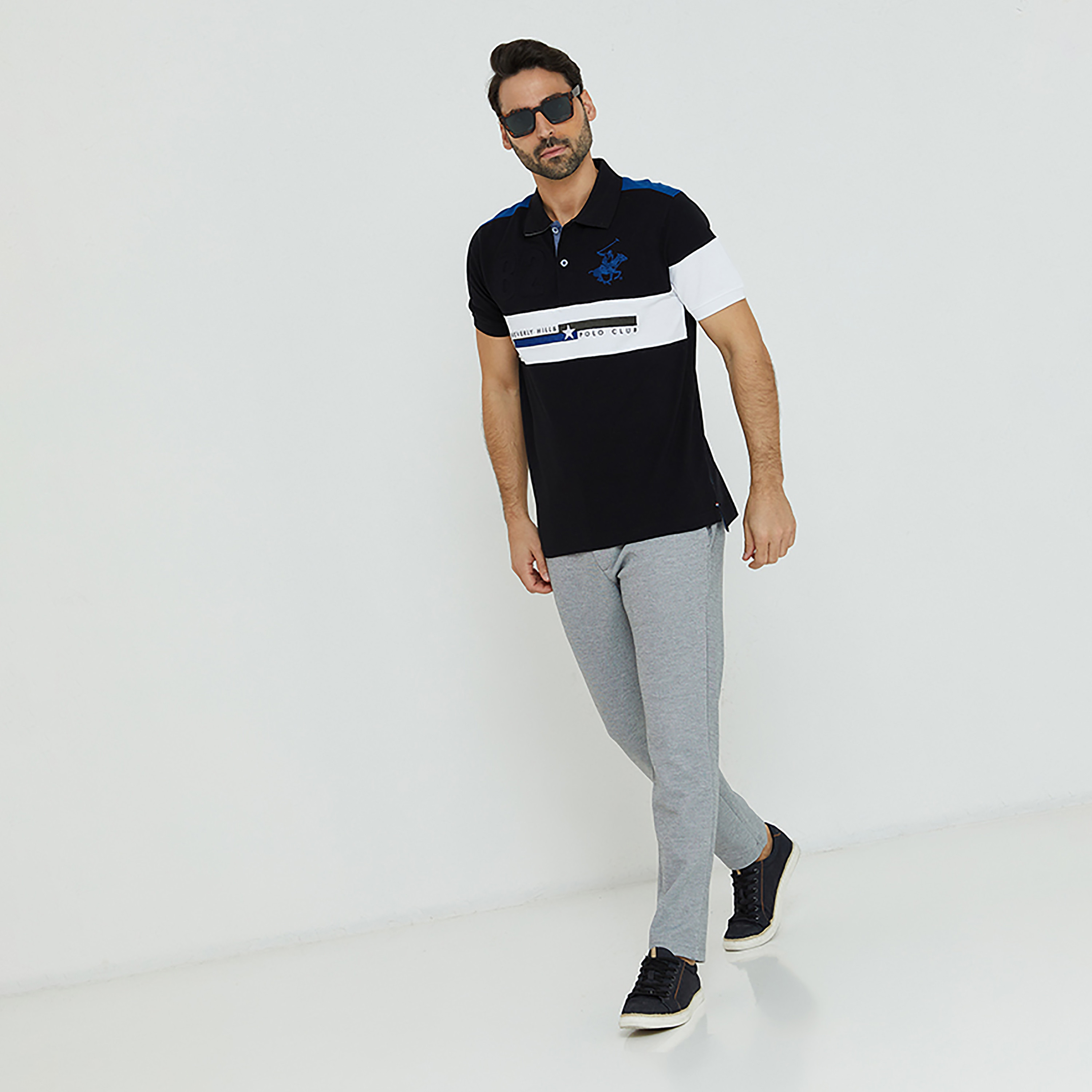 تي شيرت بولو بياقة مطرزة وأكمام قصيرة من بيفرلي هيلز بولو كلوب-men-clothing-tshirtsandpolos-polos-image-2
