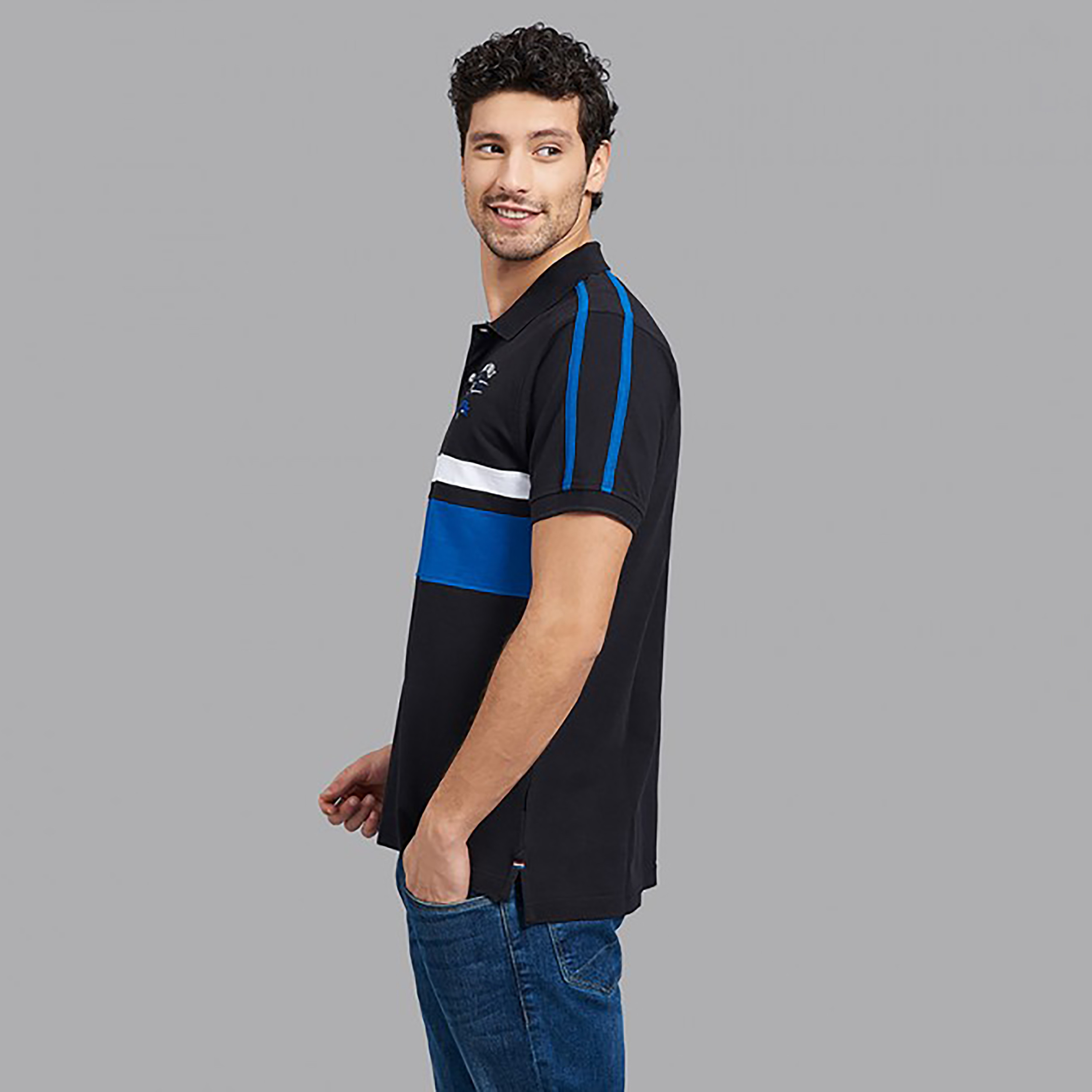 Beverly Hills Polo Club Men Black Colour Blocked Short Sleeves Polo T-Shirt-men-clothing-tshirtsandpolos-polos-image-2