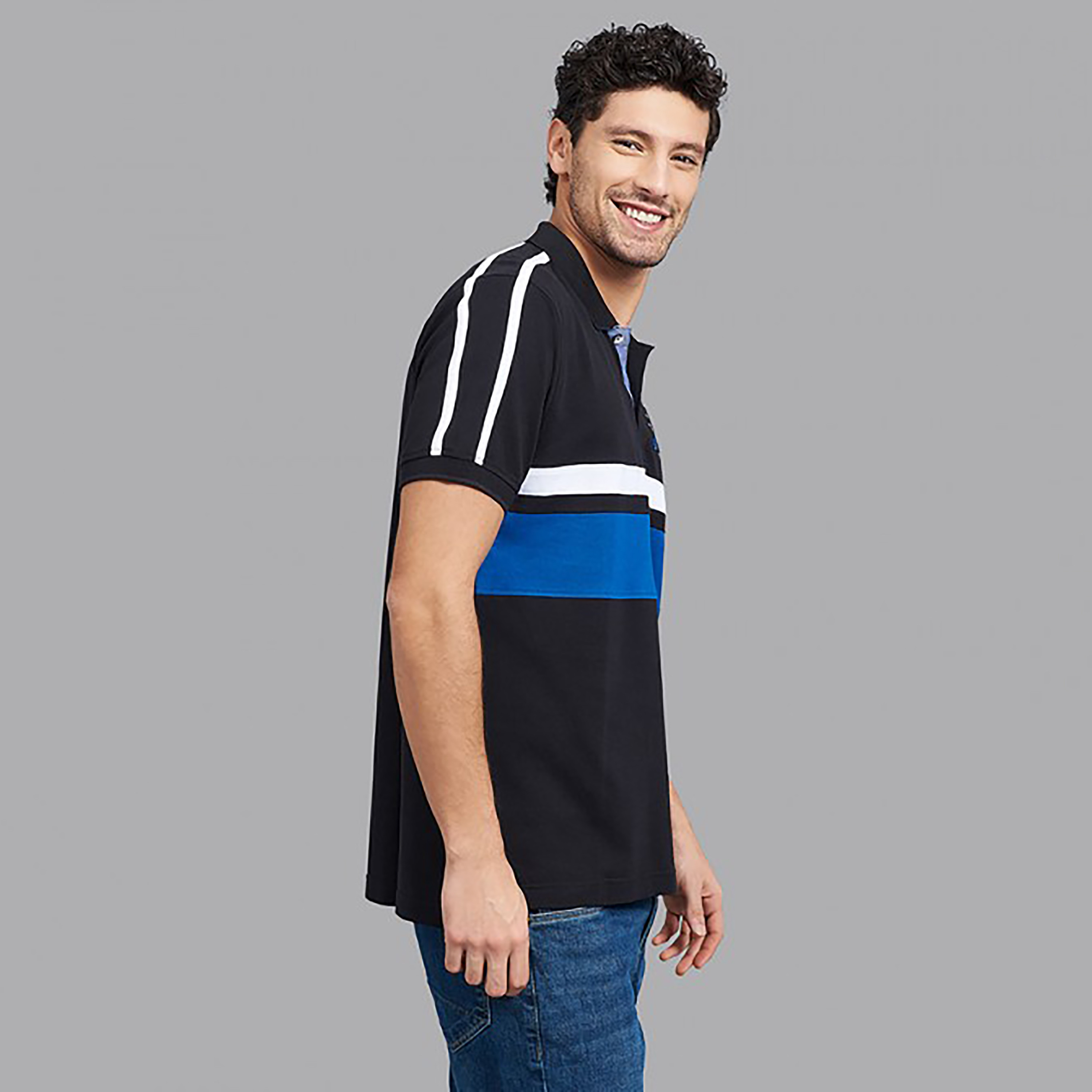 Beverly Hills Polo Club Men Black Colour Blocked Short Sleeves Polo T-Shirt-men-clothing-tshirtsandpolos-polos-image-3